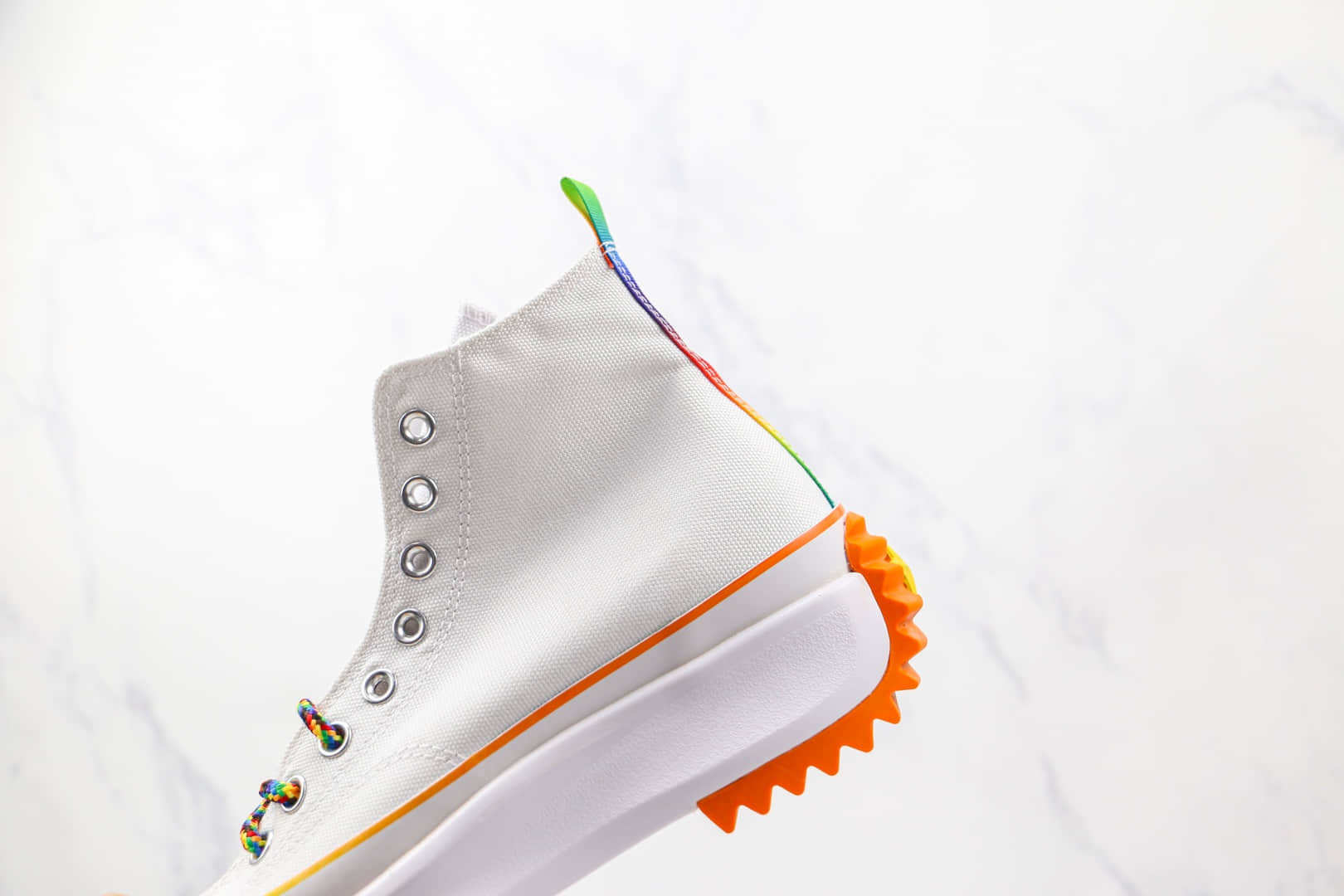 匡威Converse Run Star Hike公司级版本高帮白色彩虹厚底锯齿增高鞋原盒原标 货号:170824C