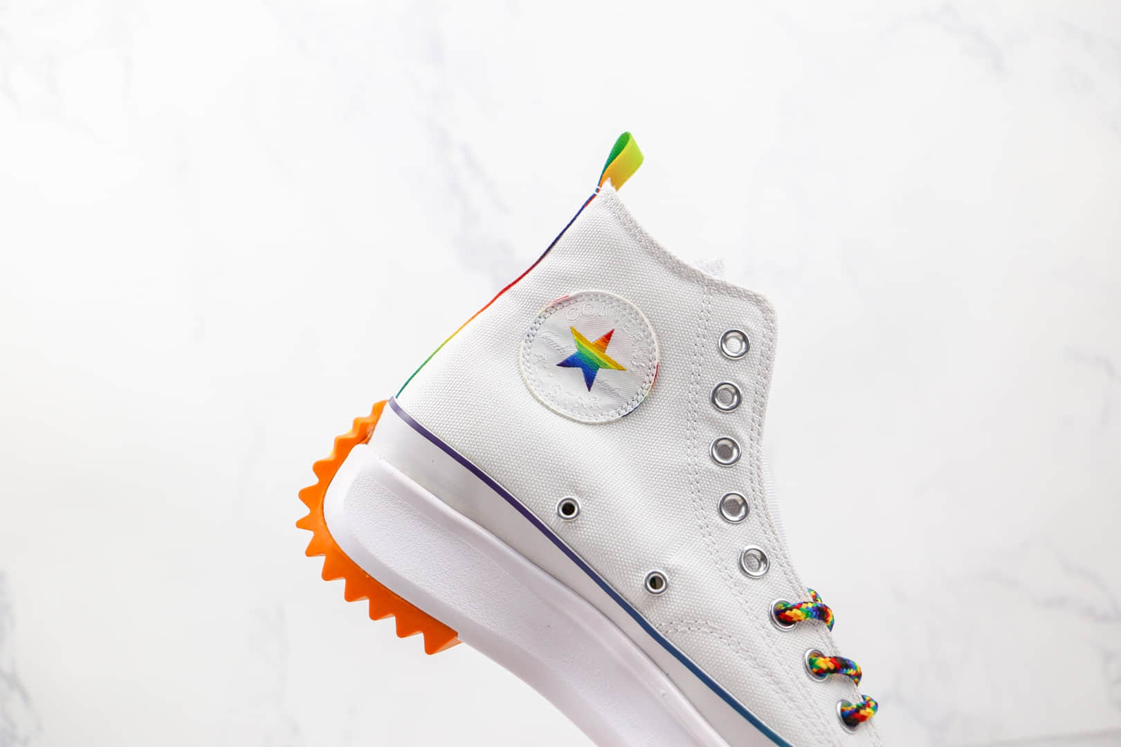 匡威Converse Run Star Hike公司级版本高帮白色彩虹厚底锯齿增高鞋原盒原标 货号:170824C