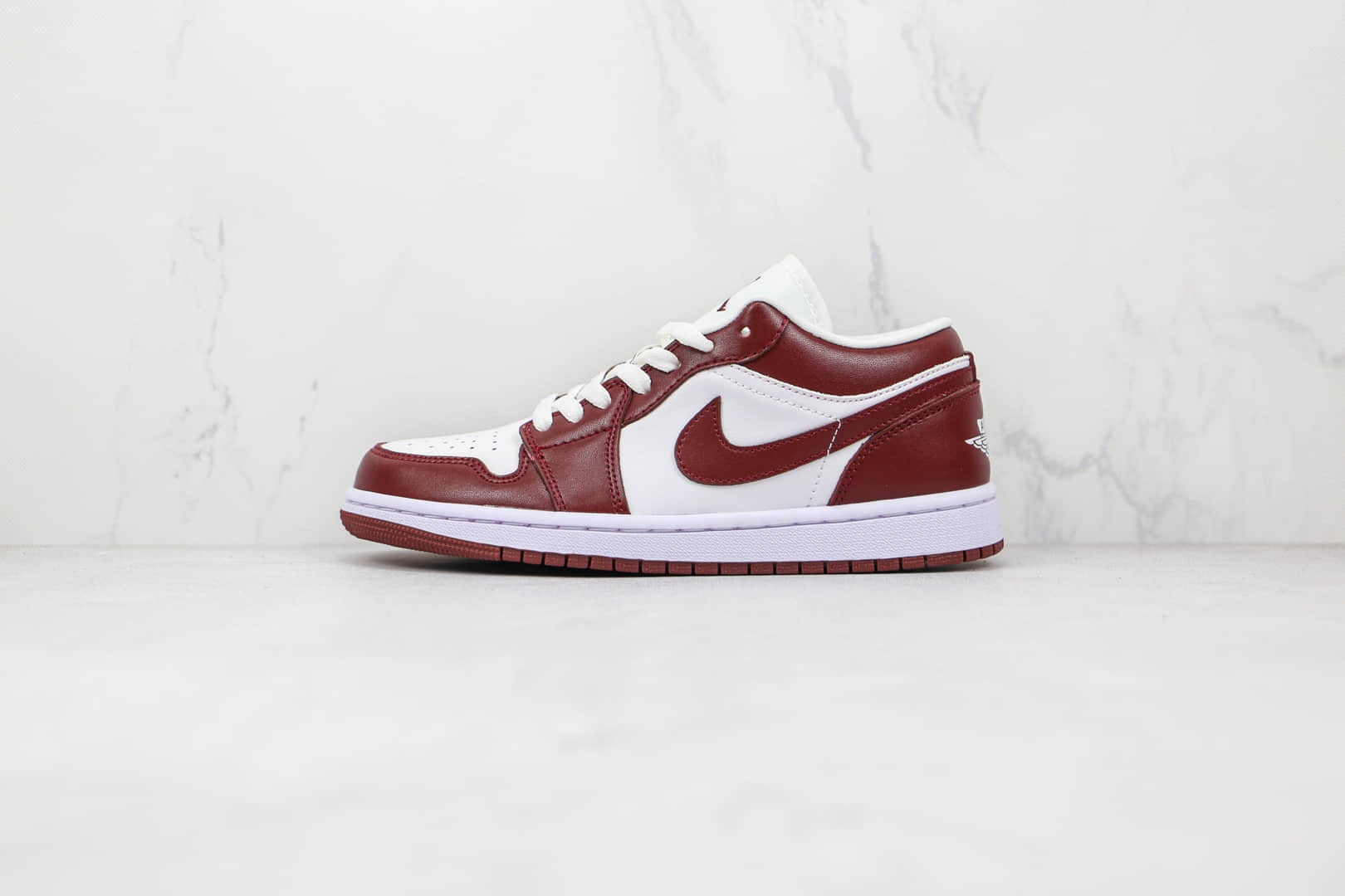 乔丹Air Jordan 1 Low Team Red纯原版本低帮AJ1酒红白色板鞋原档案数据开发 (ID:71904) - 图片1