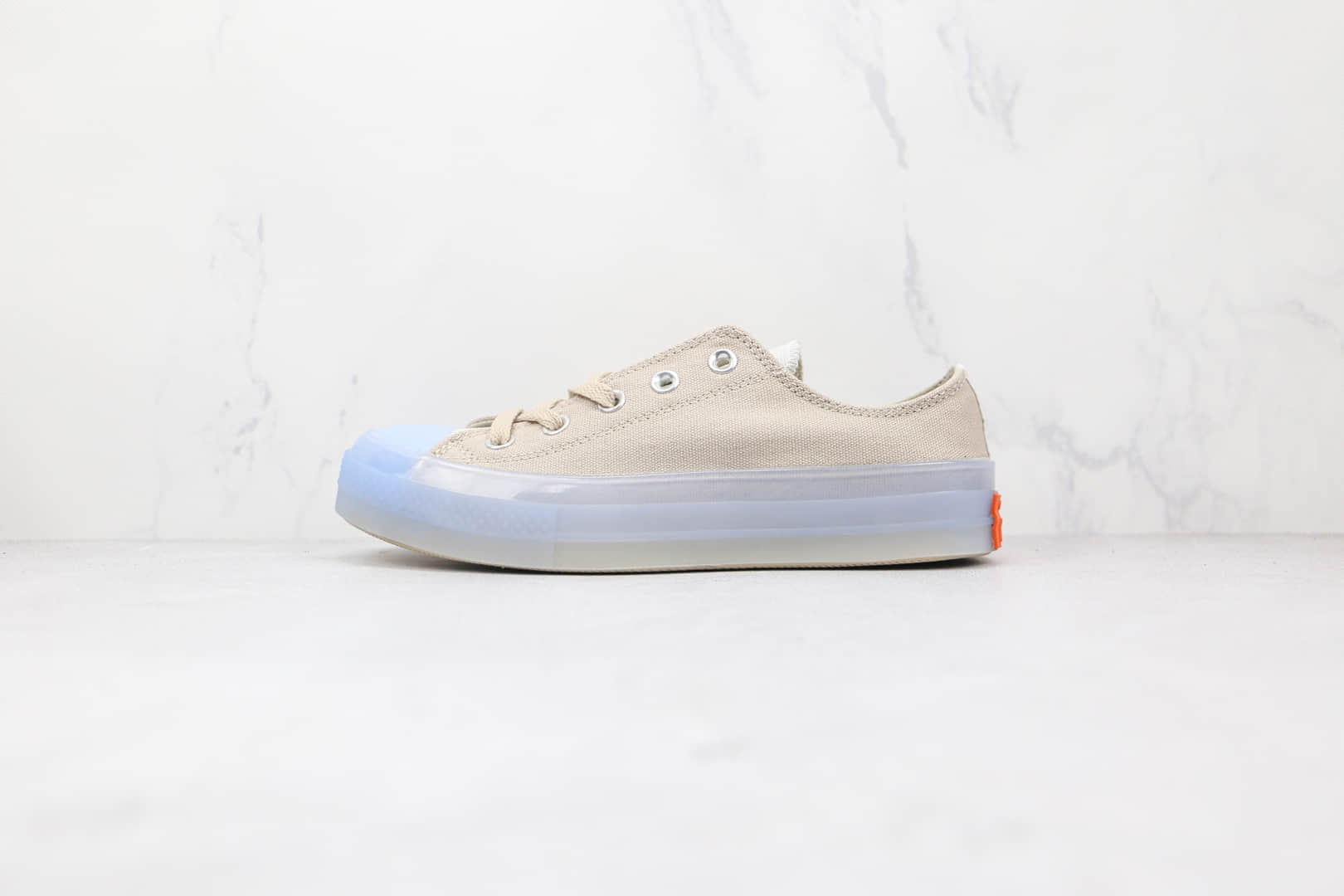匡威Converse Chuck Taylor All Star CX公司级版本低帮果冻透明水晶底米色帆布鞋原盒原标 (ID:72091) - 图片1