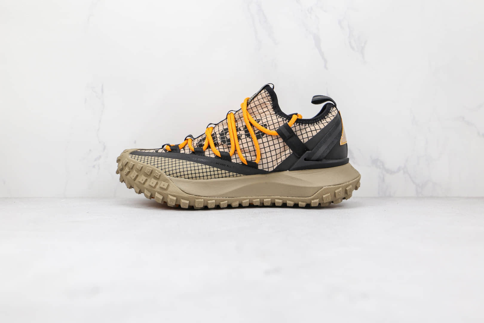 耐克Nike ACG Mountain Fly Low Fossil Stone纯原版本黑黄色网状ACG登山鞋原盒原标原楦头纸板打造 货号:DA5424-200