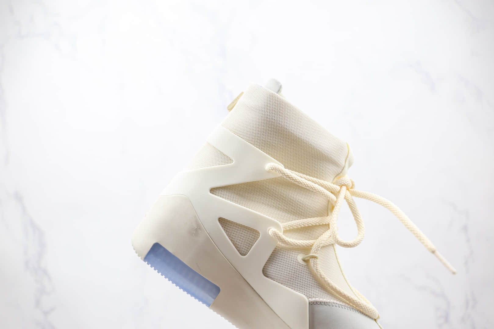 耐克Nike Air Fear of God 1 String The Question x FOG联名款纯原版本高帮网面白蓝淡蓝色拉链款高街鞋原盒原标原档案数据开发 货号:AR4237-100