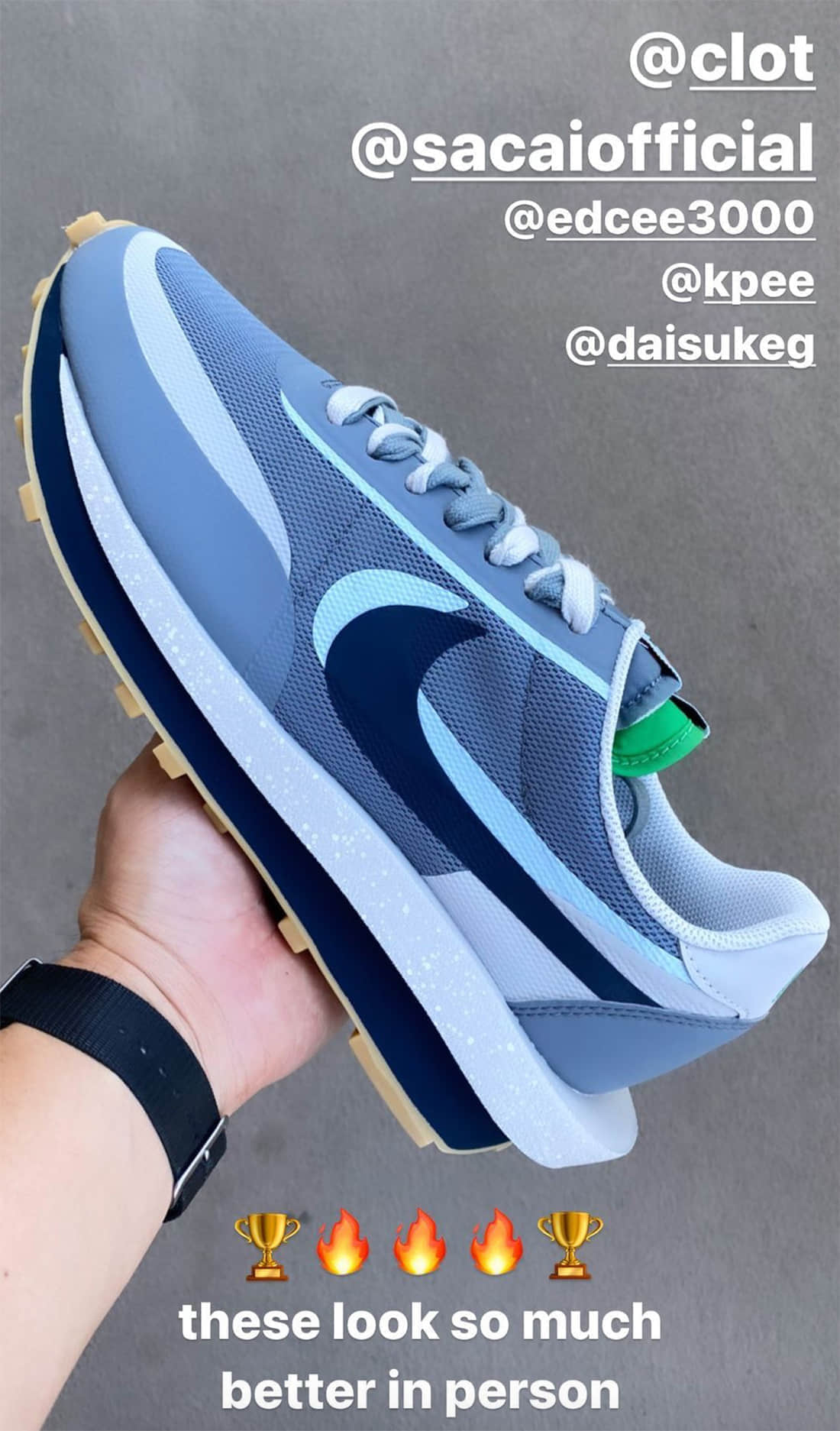 陈冠希亲晒!全新CLOT x Sacai x Nike LDWaffle“死亡之吻2”下月发售!