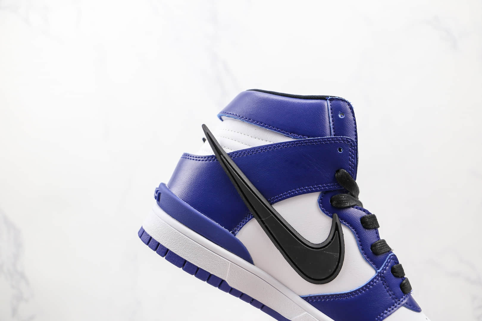 耐克Nike Dunk High x AMBUSH埋伏联名款纯原版本高帮DUNK蓝色板鞋原盒原标原鞋开模一比一打造 货号:CU7544-400