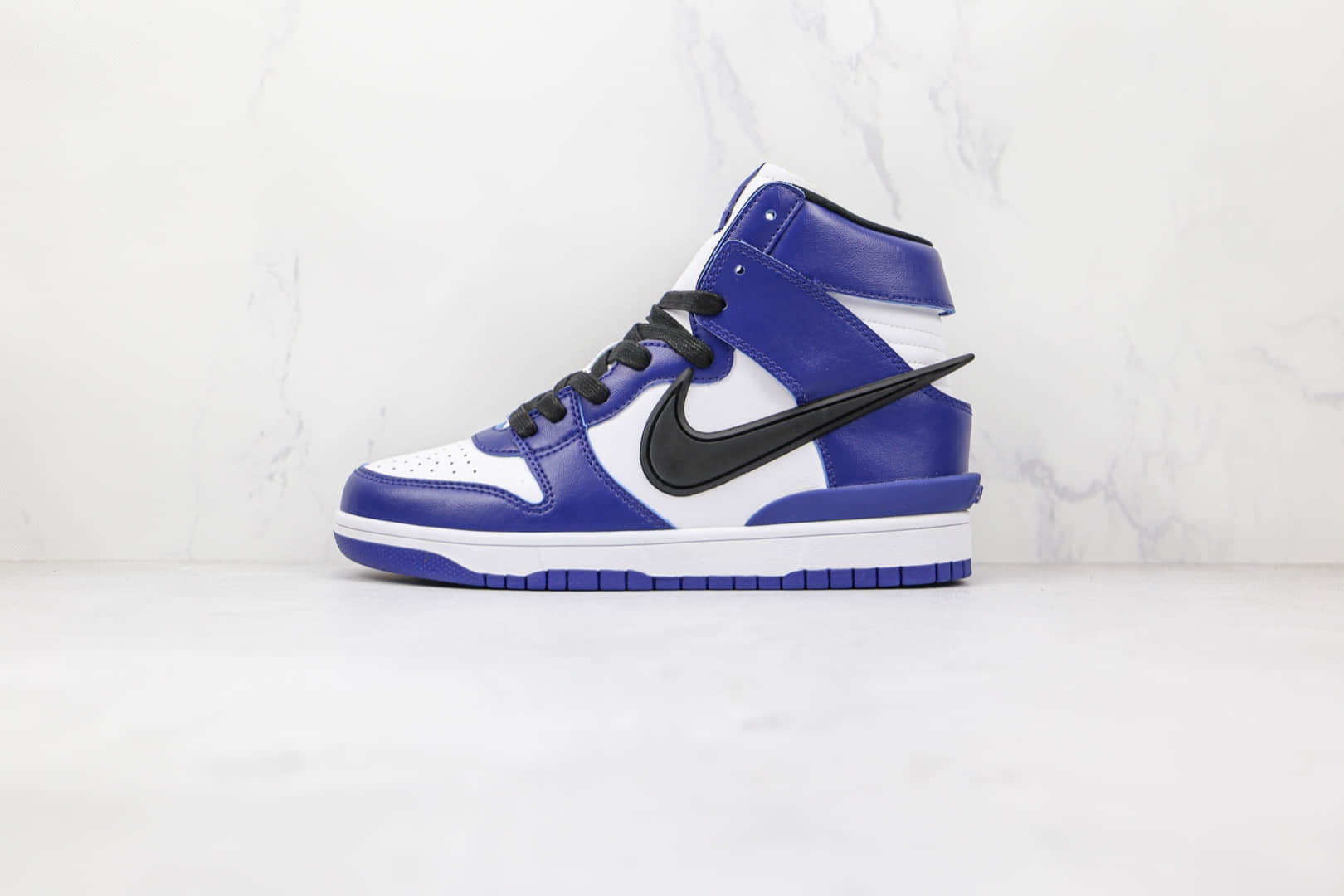 耐克Nike Dunk High x AMBUSH埋伏联名款纯原版本高帮DUNK蓝色板鞋原盒原标原鞋开模一比一打造 货号:CU7544-400