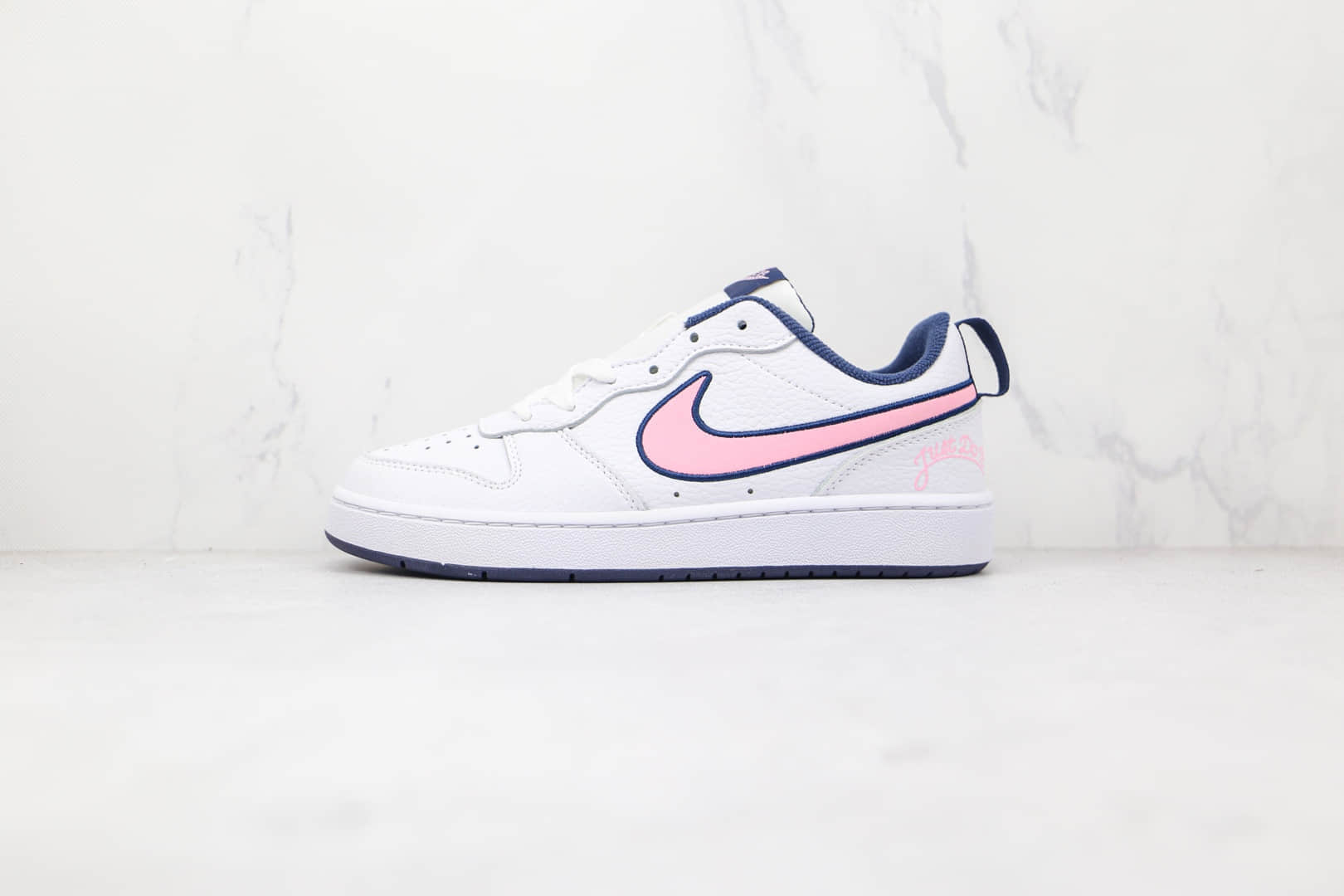 耐克Nike Court Borough Low 2纯原版本低帮白粉色蓝边板鞋原档案数据开发 (ID:73067) - 图片1