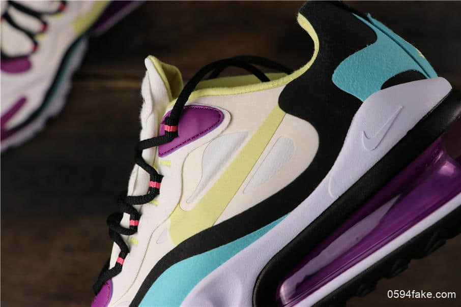 耐克Nike React Air Max 270公司级瑞亚高桥盾网纱系列机能半气垫跑步鞋 货号:AO4971-101