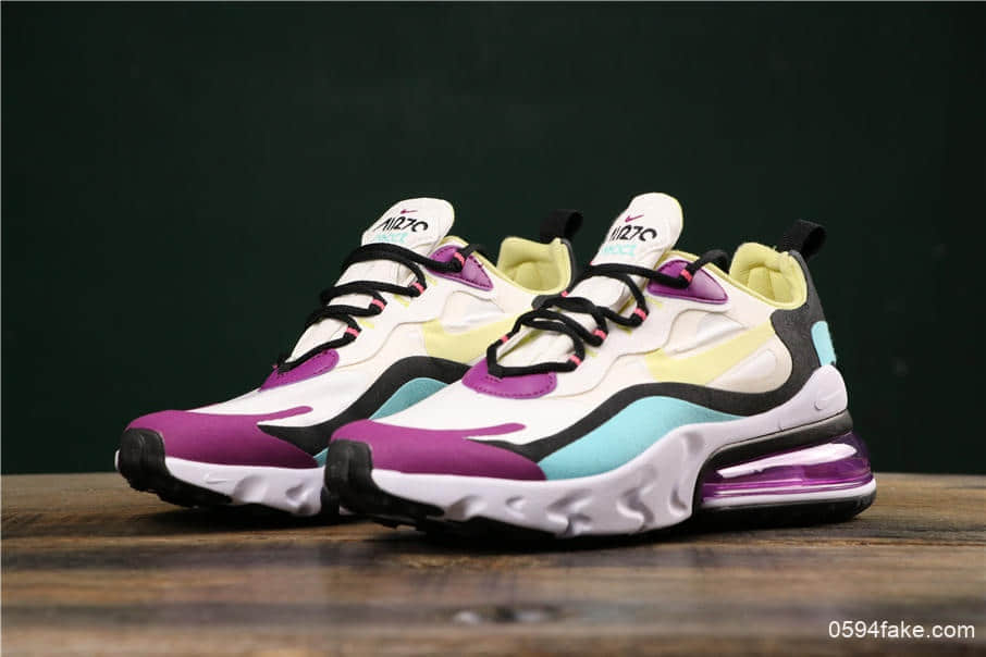 耐克Nike React Air Max 270公司级瑞亚高桥盾网纱系列机能半气垫跑步鞋 货号:AO4971-101