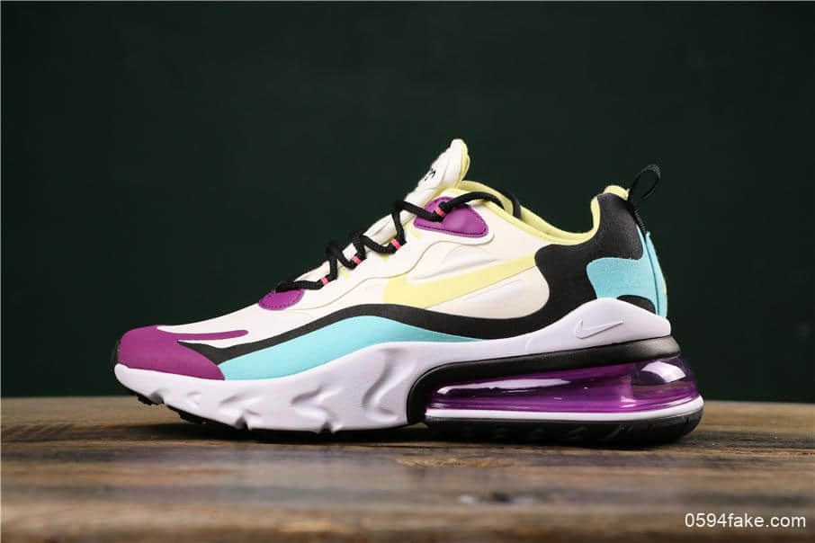 耐克Nike React Air Max 270公司级瑞亚高桥盾网纱系列机能半气垫跑步鞋 货号:AO4971-101