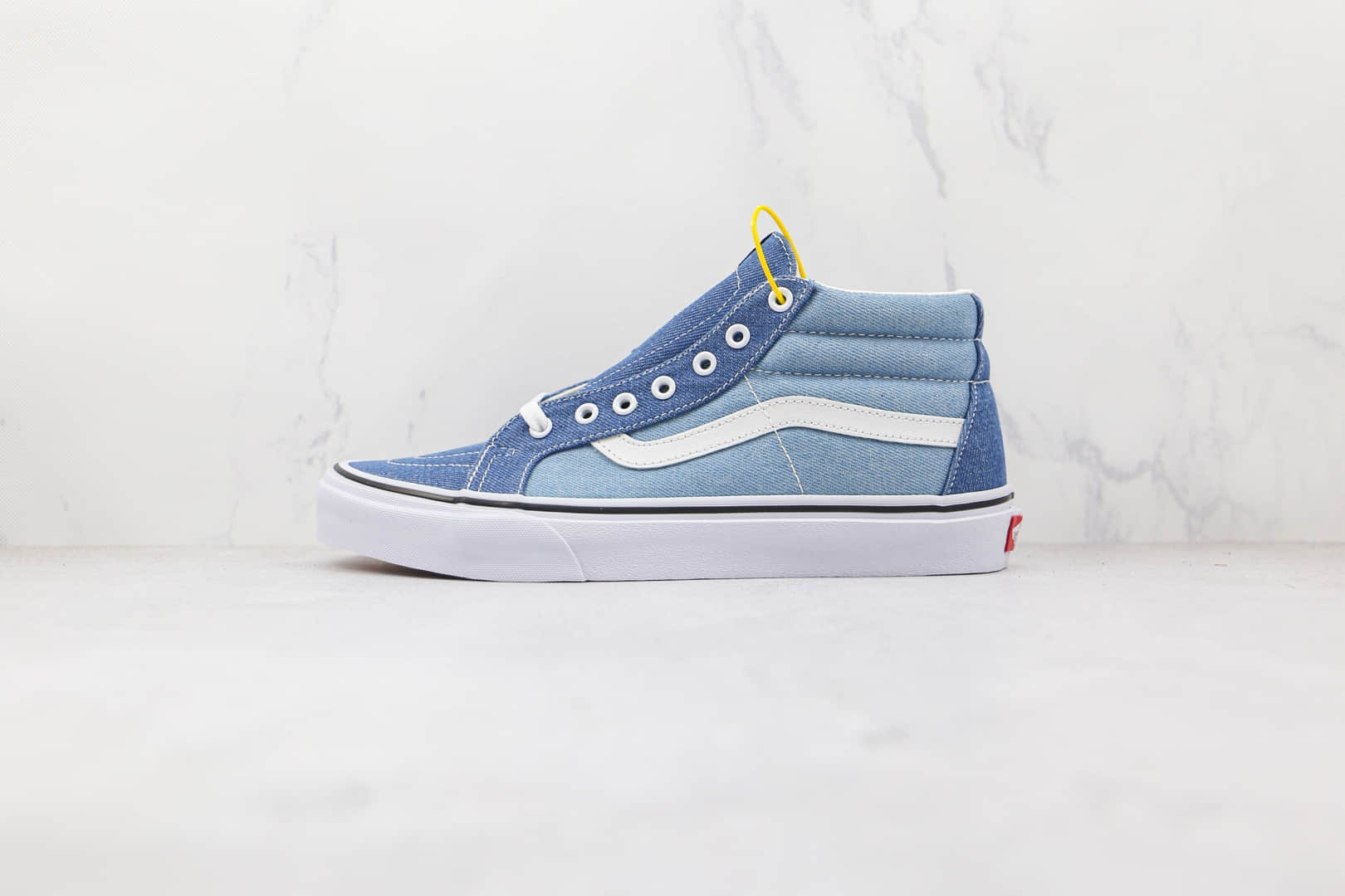 万斯VANS SK8-MID公司级版本中帮水冰月蓝色硫化帆布鞋原鞋开模一比一打造 (ID:73685) - 图片1