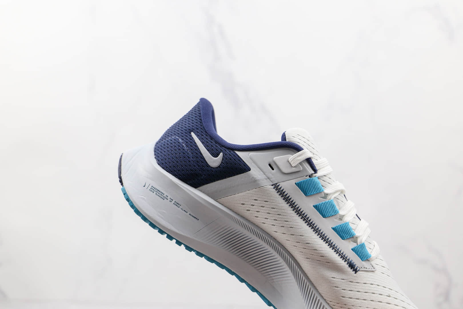 耐克Nike Air Zoom Pegasus 38纯原版本登月38代白深蓝色针织透气慢跑鞋原楦头纸板打造 货号:CW7356-101