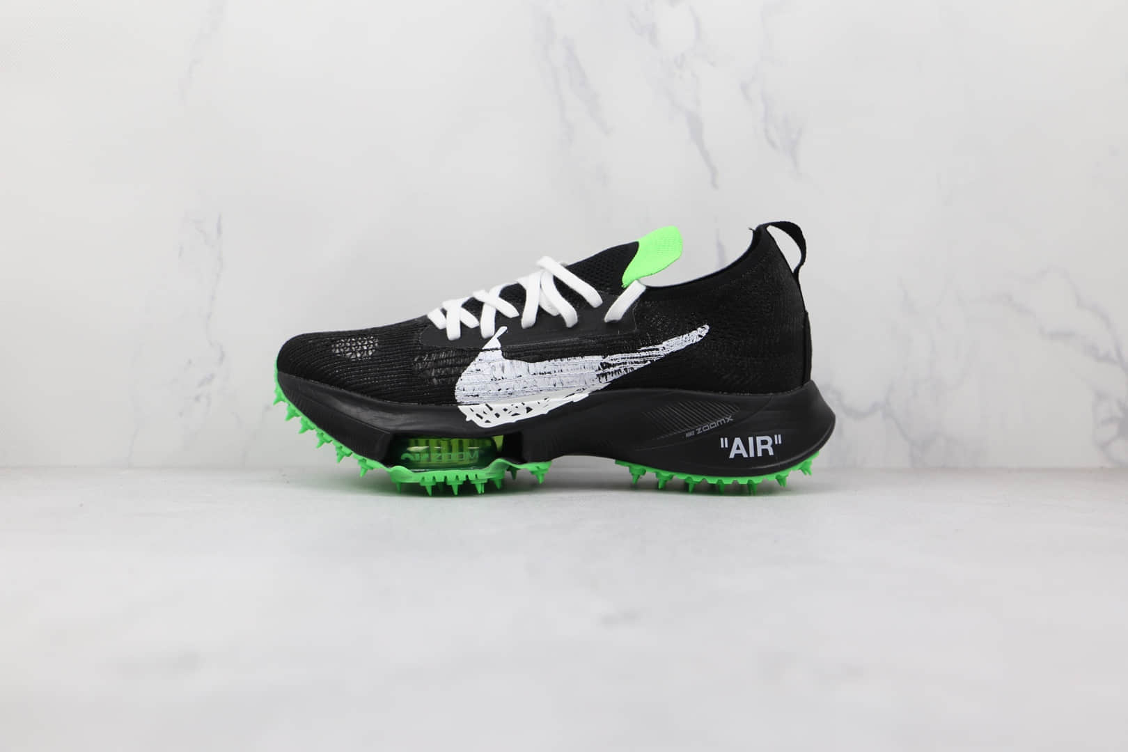 耐克Nike Air Zoom Tempo NEXT% x Off White联名款纯原版本黑绿色钉钉鞋原档案数据开发 货号:CV0697-001