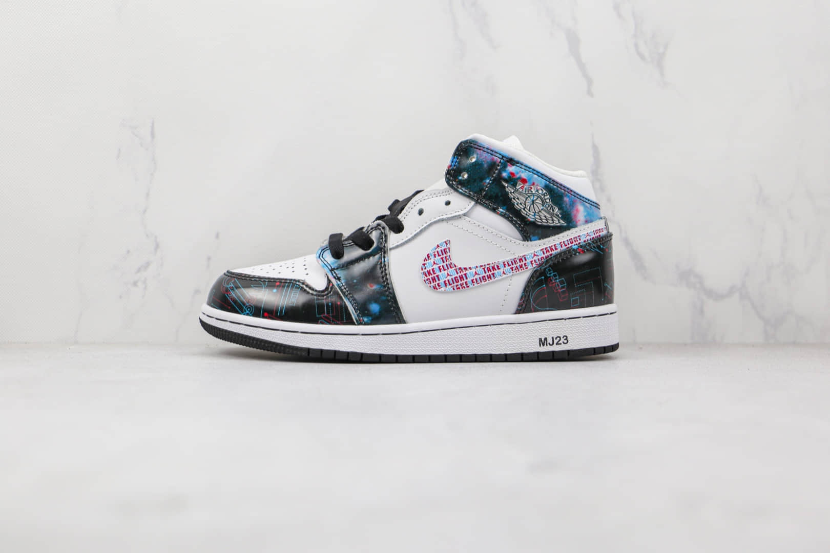 乔丹Air Jordan 1 MID纯原版本中帮AJ1裸眼星空3D印花篮球鞋原档案数据开发 货号:BQ6931-114