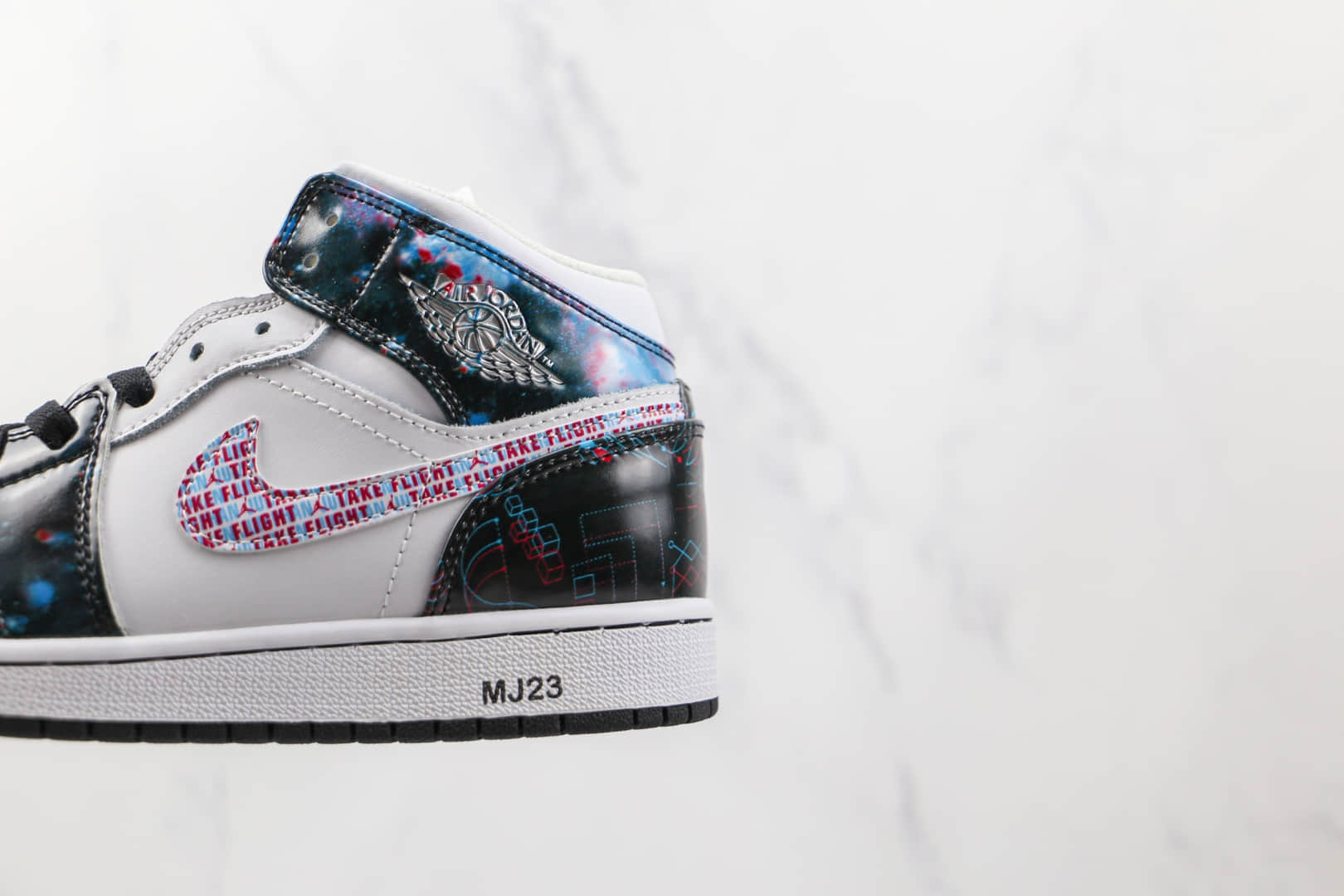乔丹Air Jordan 1 MID纯原版本中帮AJ1裸眼星空3D印花篮球鞋原档案数据开发 货号:BQ6931-114