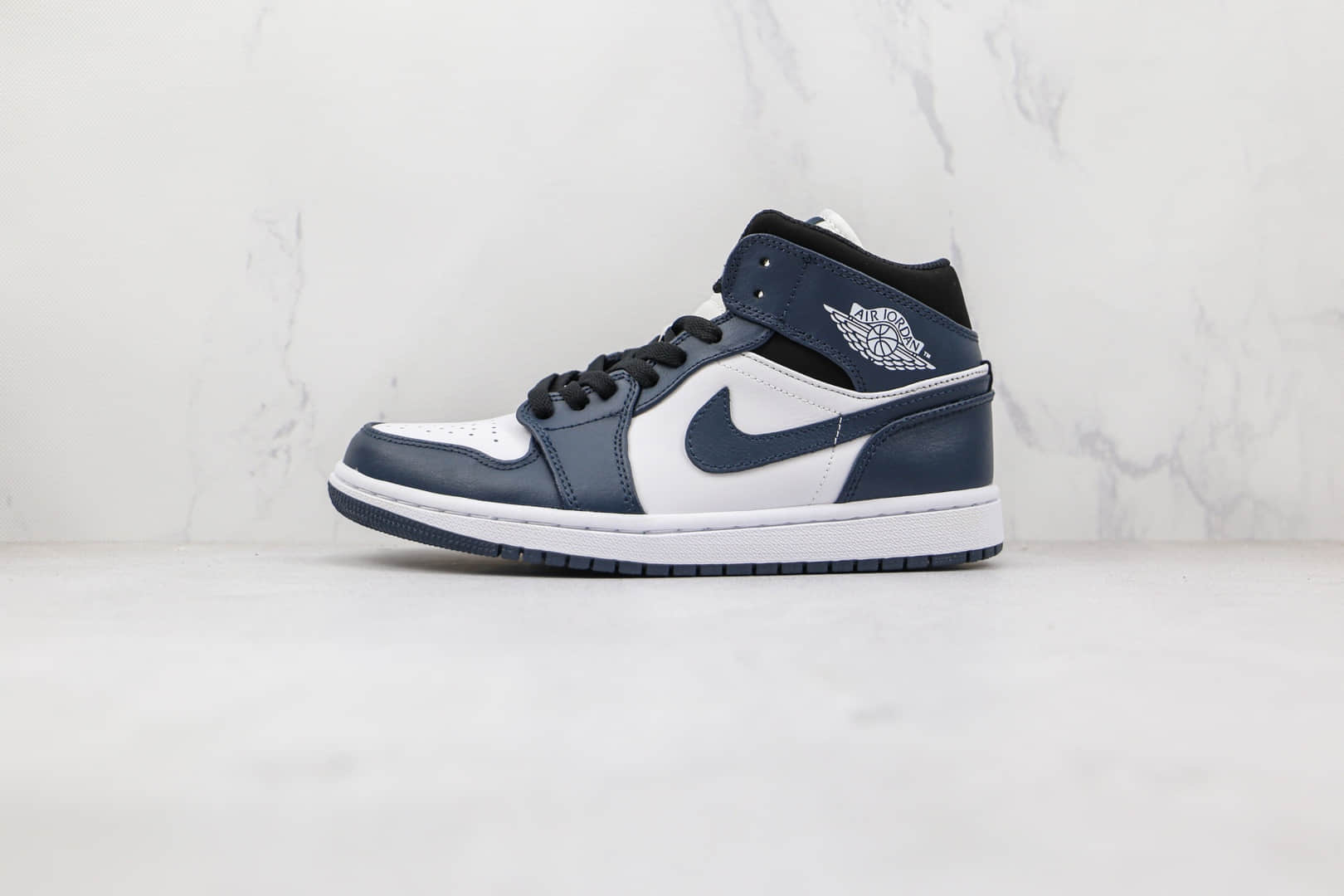 乔丹Air Jordan 1 Mid Dark Teal纯原版本中帮AJ1黑曜石白蓝色板鞋原鞋开模一比一打造 (ID:74401) - 图片1