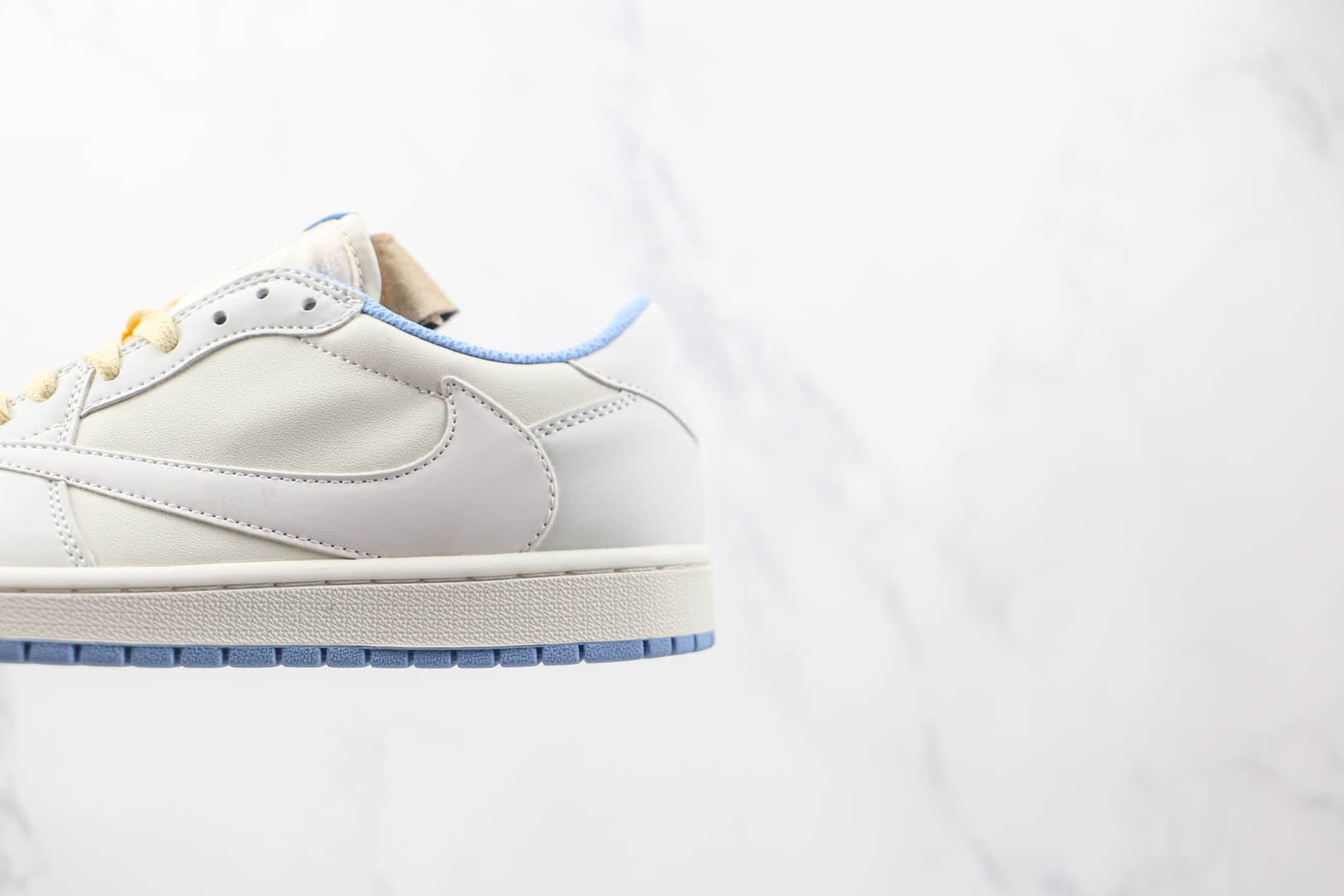 乔丹Air Jordan 1 Low Military Blue x Travis Scott x Fragment三方联名款纯原版本低帮AJ1倒勾米白蓝色热成像板鞋原盒原标 货号:DM7866-148