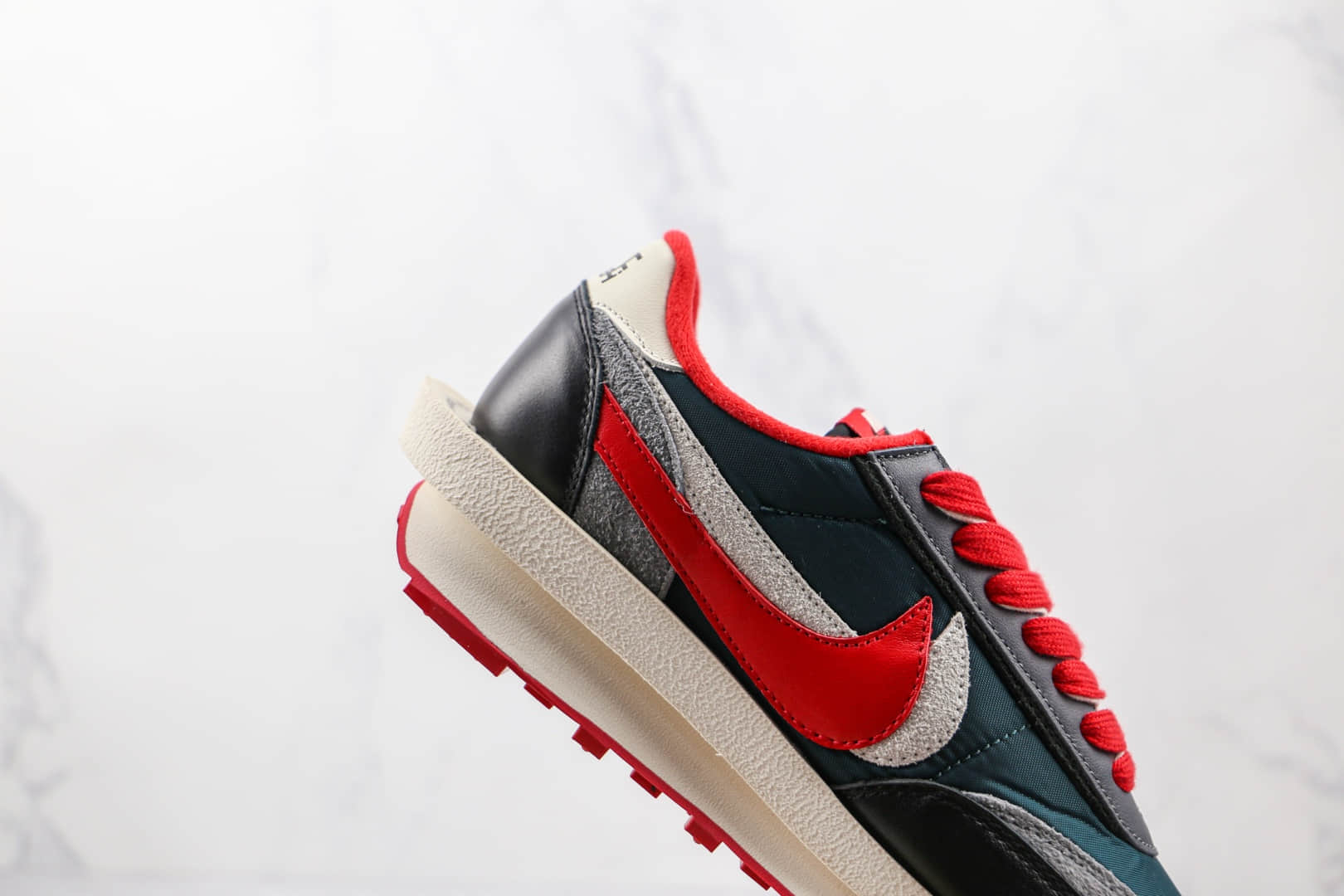 耐克NIKE LDV Waffle x Sacai联名款纯原版本华夫白红双钩网面解构老爹鞋原档案数据开发 货号:DJ4877-300
