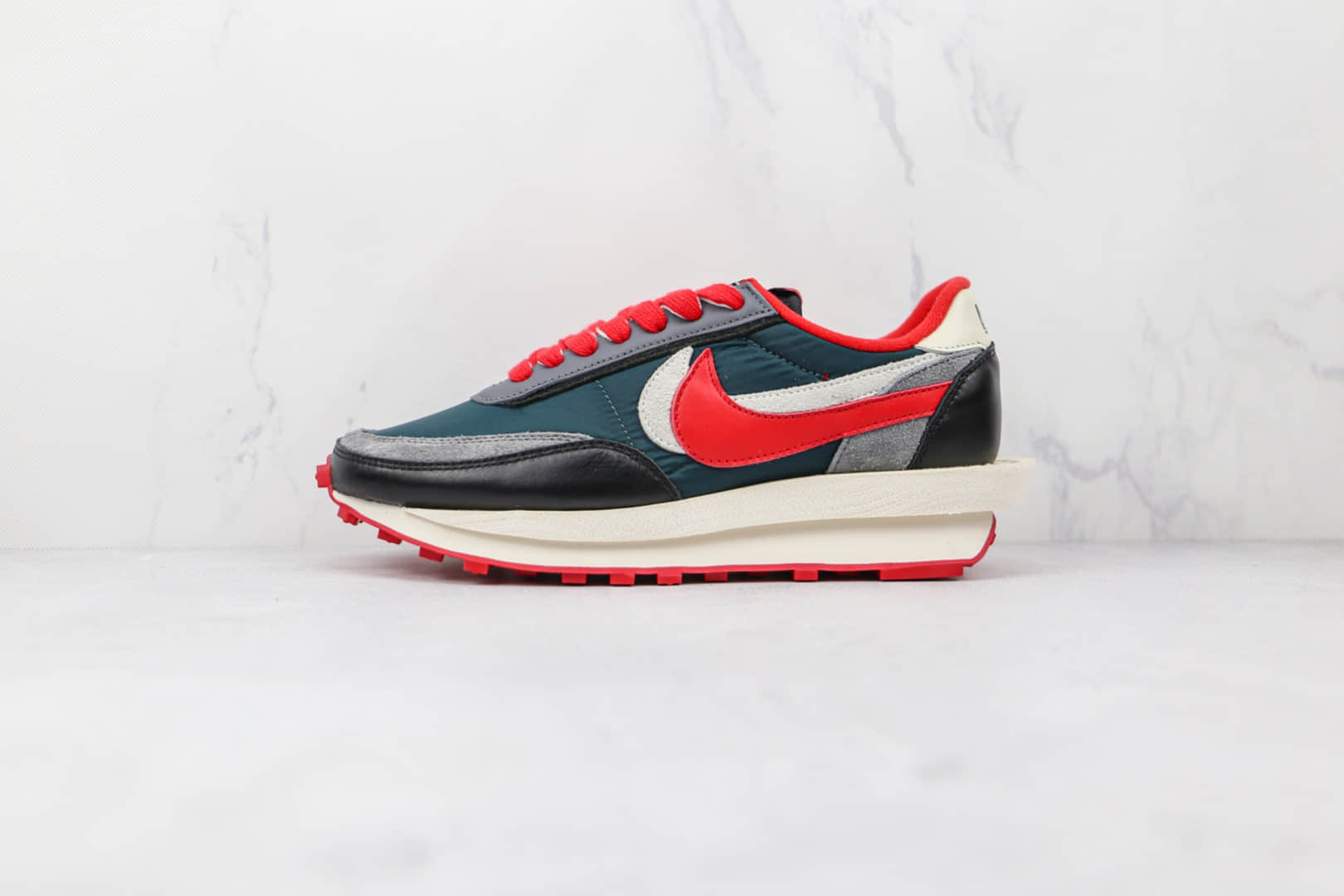 耐克NIKE LDV Waffle x Sacai联名款纯原版本华夫白红双钩网面解构老爹鞋原档案数据开发 货号:DJ4877-300