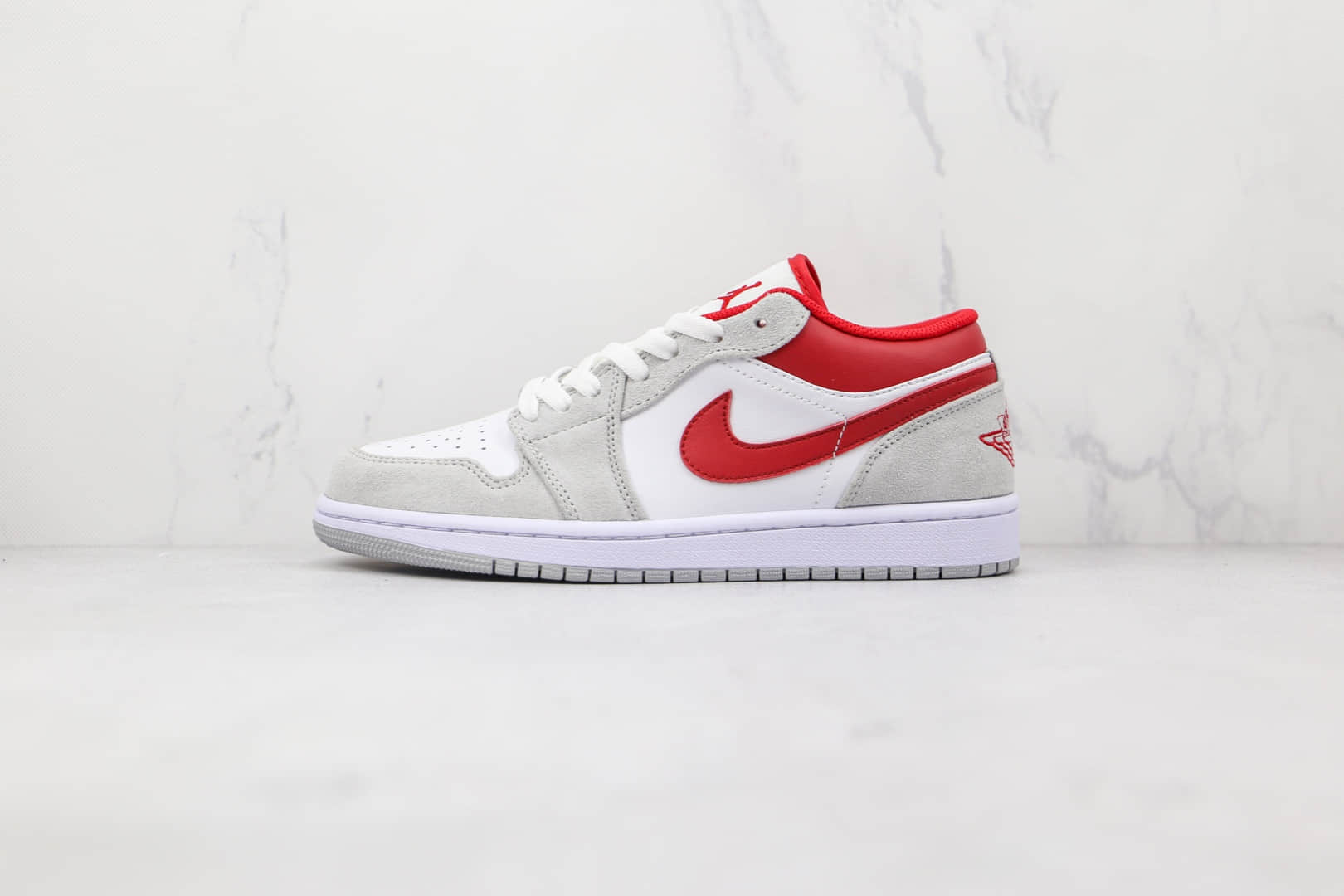 乔丹Air Jordan 1 Low纯原版本低帮AJ1灰白红色篮球鞋原档案数据开发 (ID:74705) - 图片1