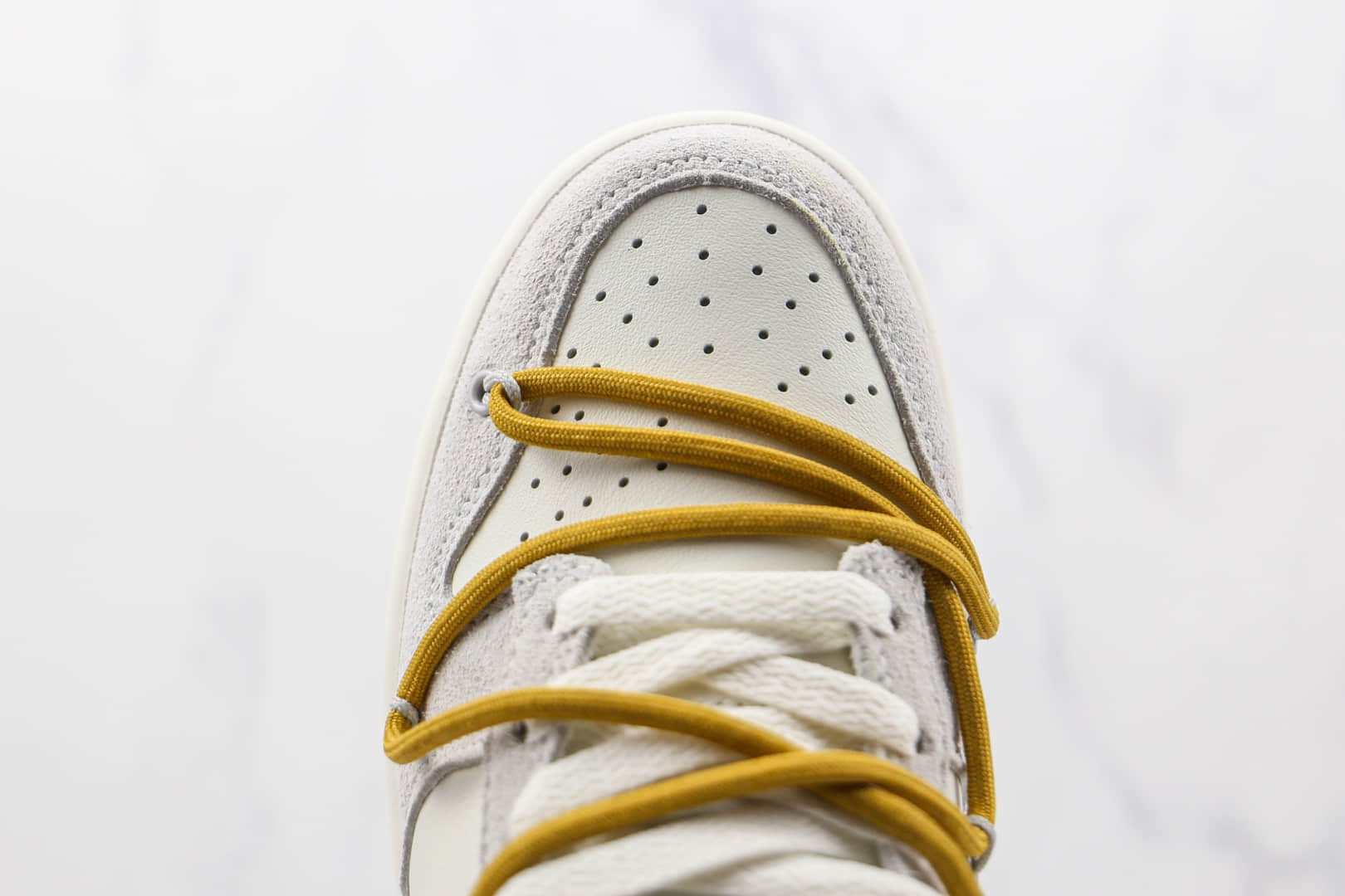 耐克Nike Dunk Low 50 x Off-White联名款纯原版本麂皮绒面灰白黄色板鞋原鞋开模一比一打造 货号:DJ0950-105