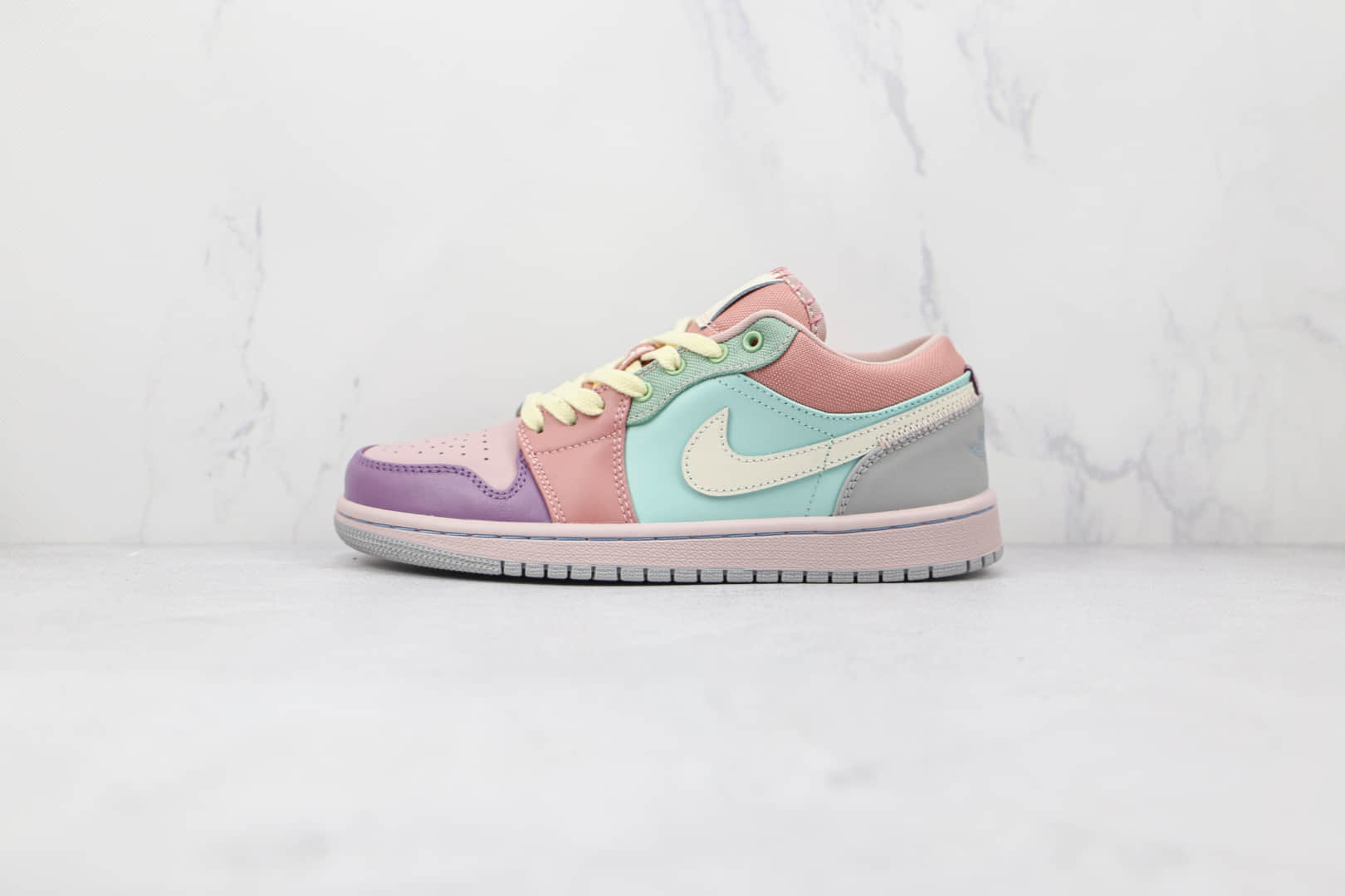 乔丹Air Jordan 1 Low纯原版本低帮AJ1粉紫绿马卡龙板鞋原盒原标 (ID:74790) - 图片1