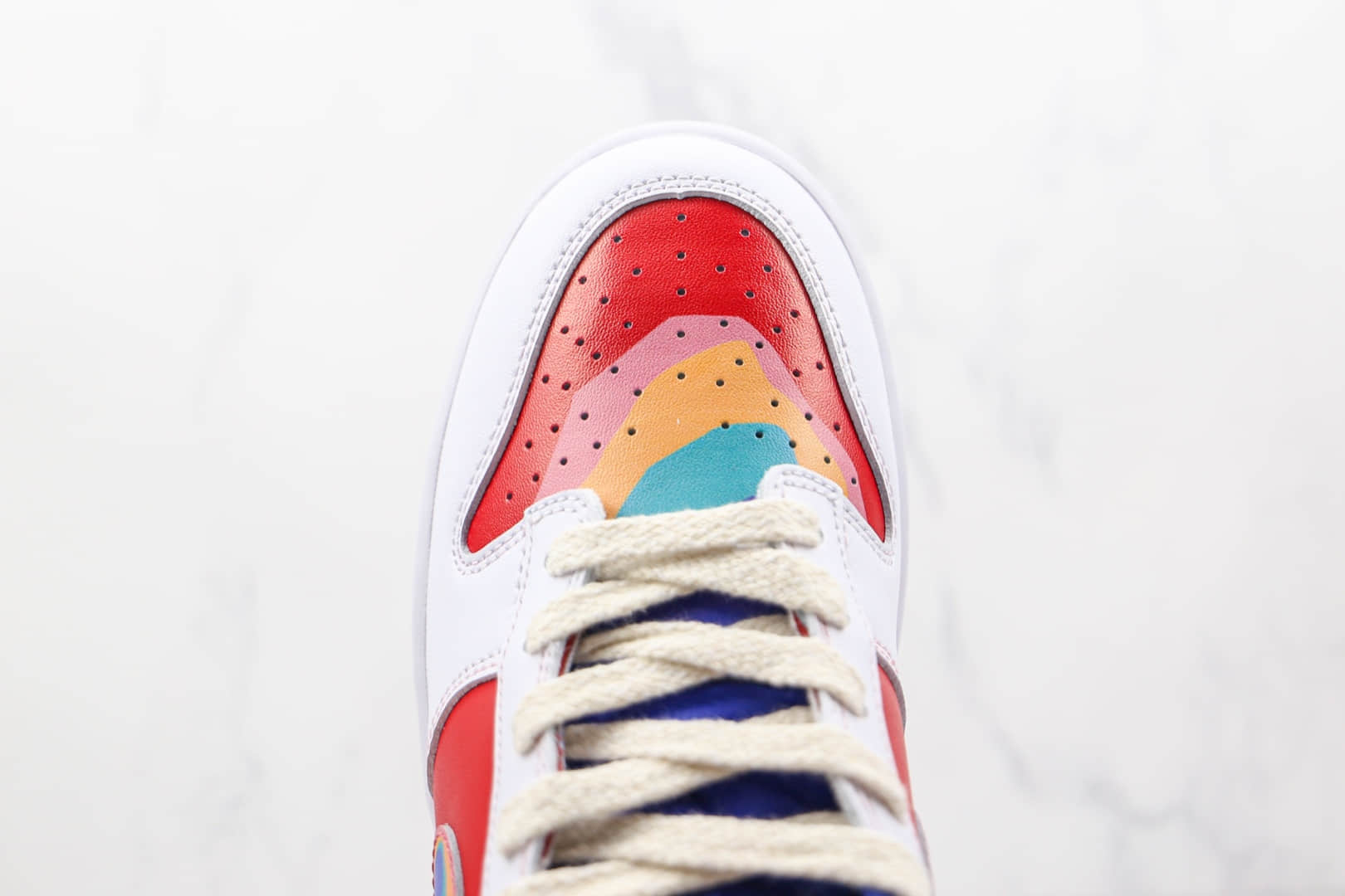 耐克Nike Dunk Low Rainbow x Cactusplantfleamarket联名款纯原版本低帮DUNK笑脸彩虹彩色拼接板鞋原楦头纸板打造 货号:LF4587-001