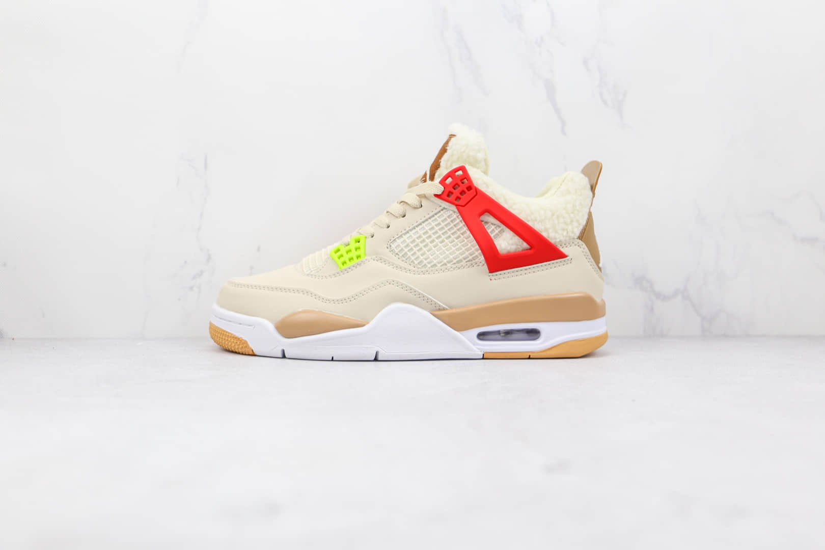 乔丹Air Jordan 4 Retro公司级版本米黄蓝红鸳鸯AJ4篮球鞋原盒原标 (ID:74978) - 图片1