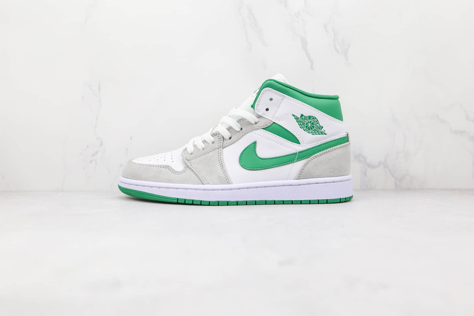 乔丹Air Jordan 1 Mid纯原版本中帮AJ1灰绿色篮球鞋原盒原标 (ID:75117) - 图片1