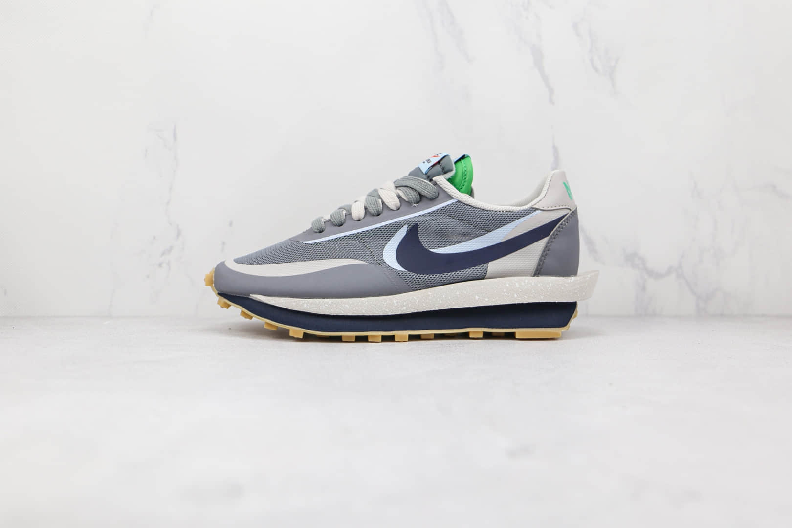 耐克Nike LDWAFFLE GREY x sacai x CLOT纯原版本三方联名款华夫2.0灰蓝色双钩老爹鞋原盒原标 (ID:75125) - 图片1