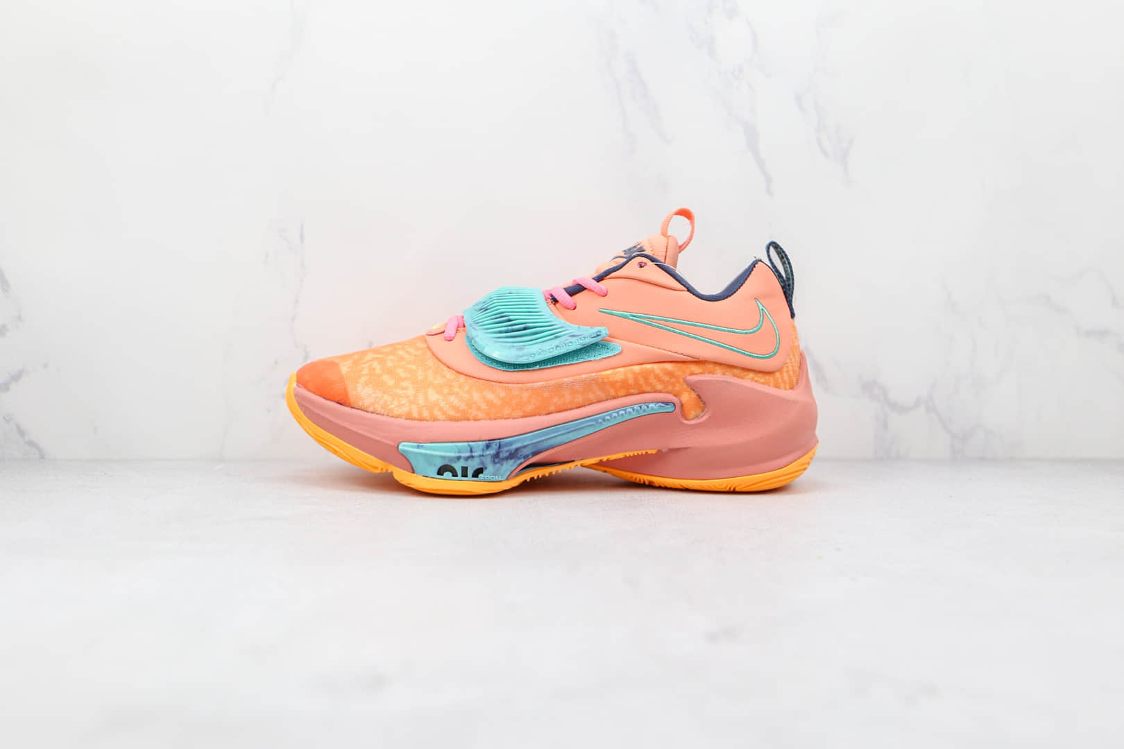 耐克Nike Zoom Freak 3 EP纯原版本字母哥三代桔粉蓝色篮球鞋内置气垫支持实战 (ID:75141) - 图片1
