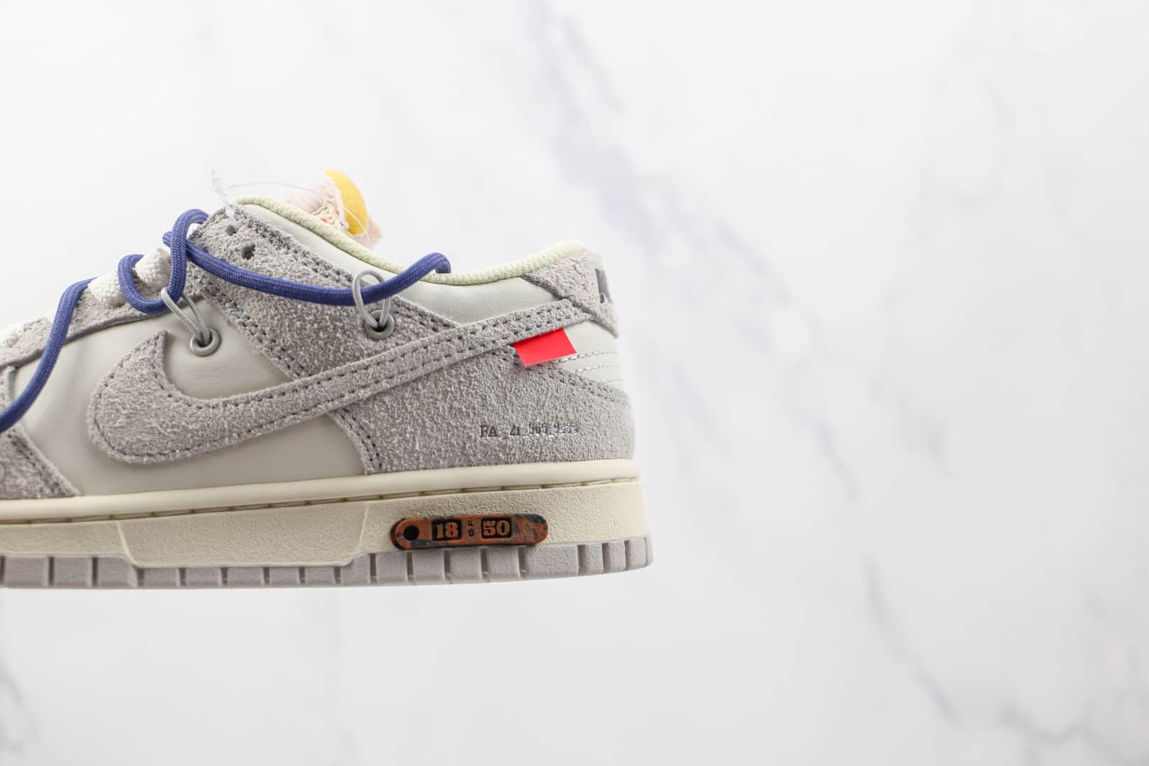耐克Nike Dunk Low 50 x Off-White联名款纯原版本低帮DUNK麂皮灰白蓝色棕标板鞋原盒原标 货号:DJ0950-112
