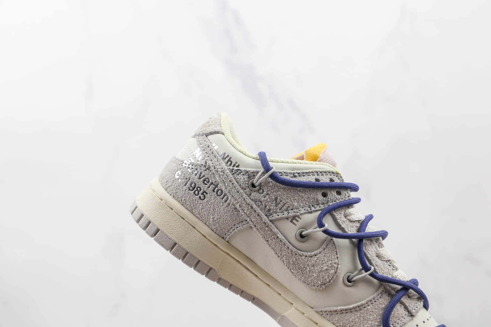 耐克Nike Dunk Low 50 x Off-White联名款纯原版本低帮DUNK麂皮灰白蓝色棕标板鞋原盒原标 货号:DJ0950-112