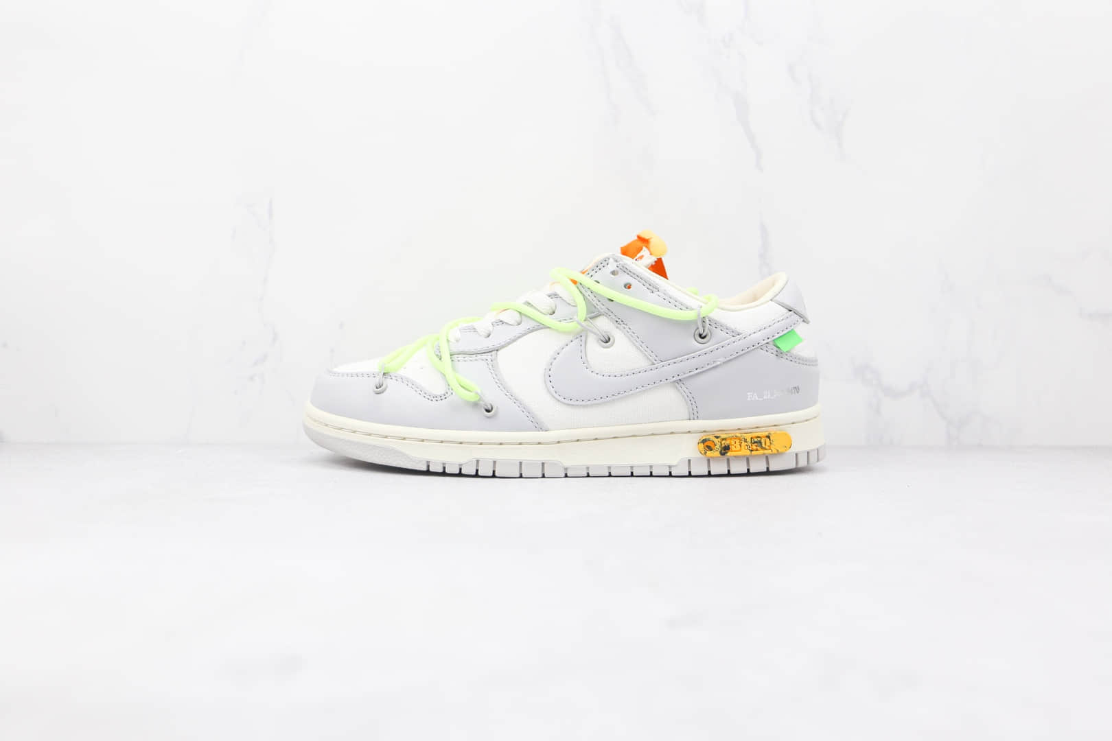 耐克Nike Dunk Low 50 x Off-White联名款纯原版本低帮DUNK皮面灰白绿色板鞋原楦头纸板打造 货号:DM1602-128