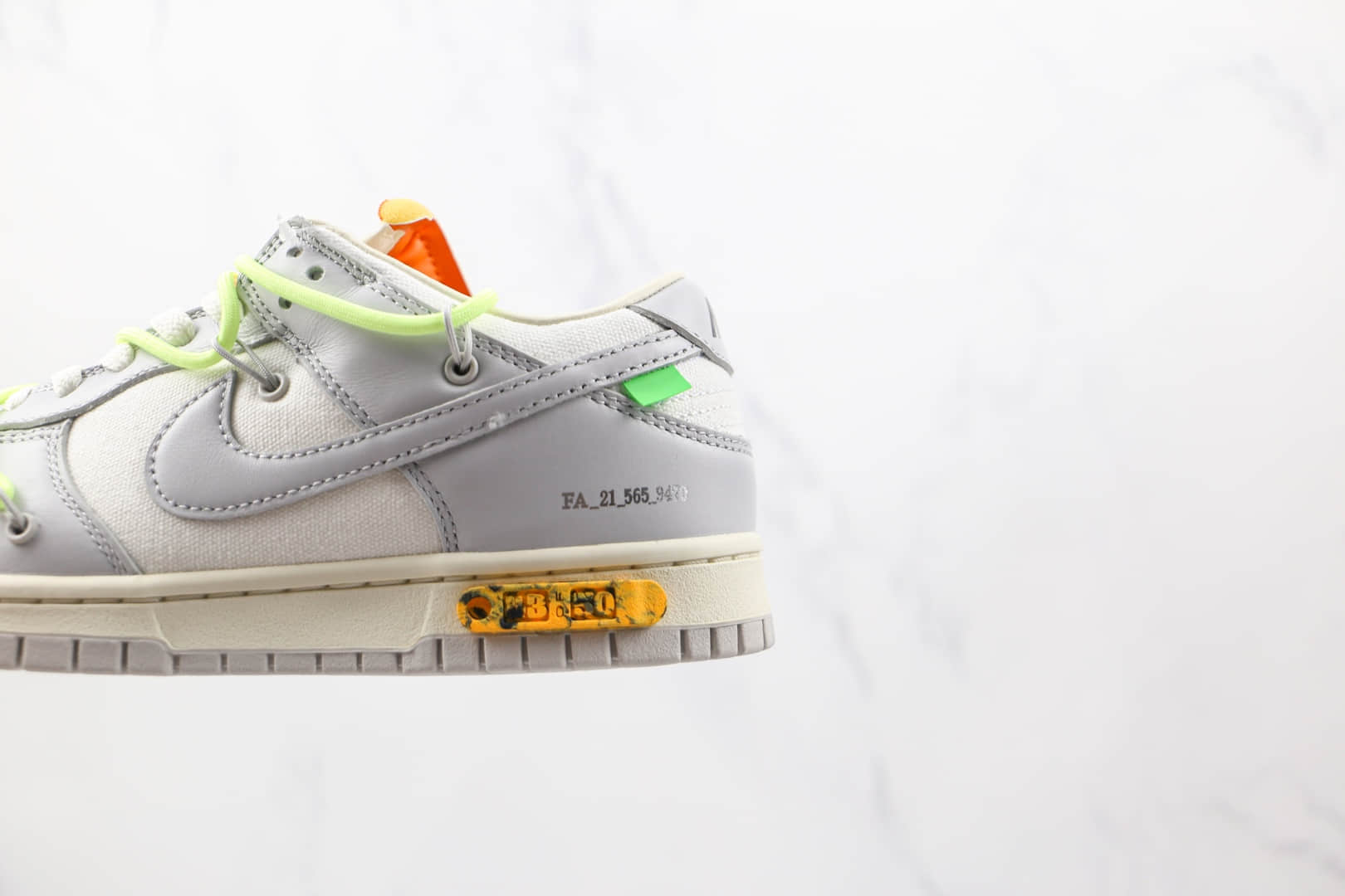 耐克Nike Dunk Low 50 x Off-White联名款纯原版本低帮DUNK皮面灰白绿色板鞋原楦头纸板打造 货号:DM1602-128