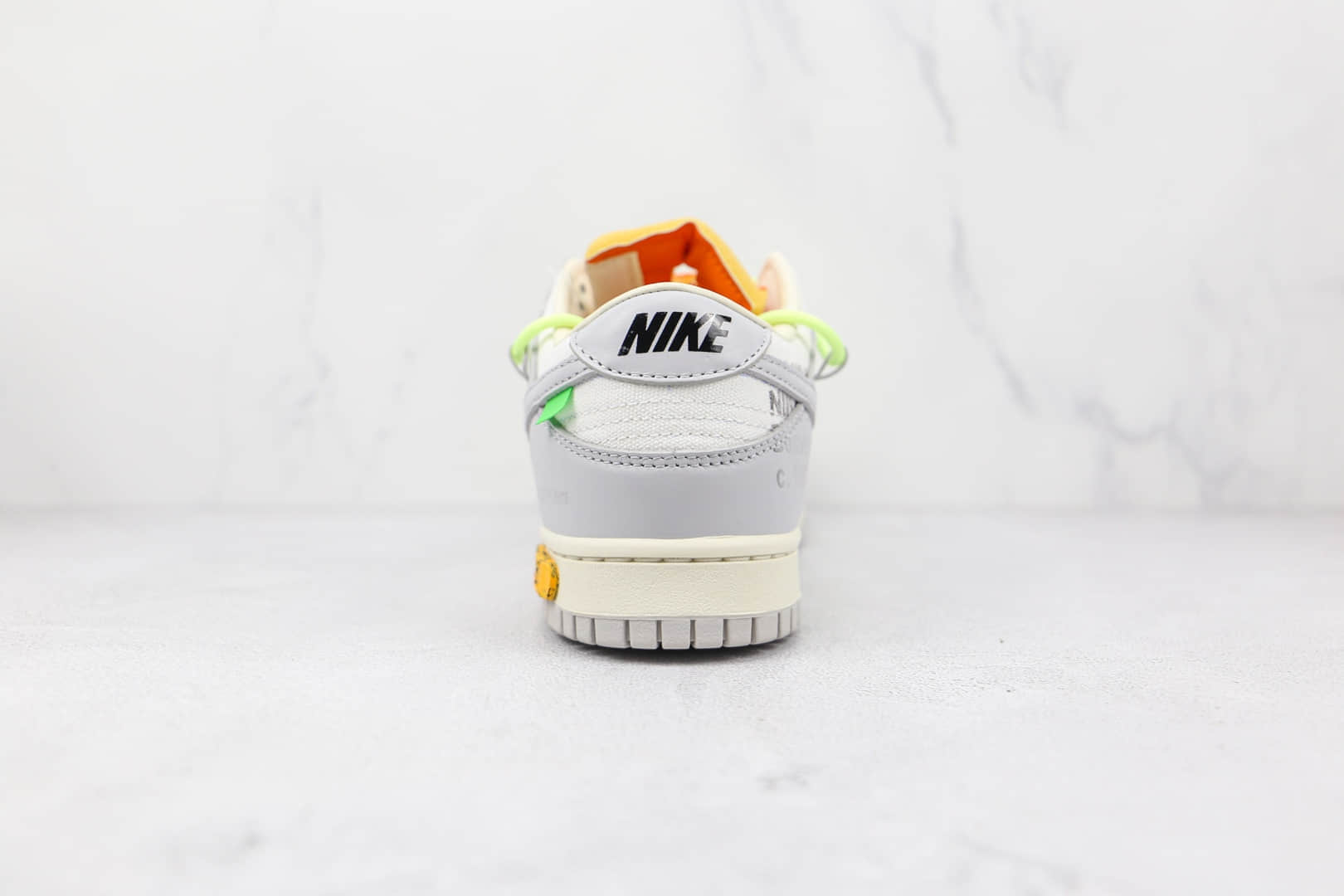 耐克Nike Dunk Low 50 x Off-White联名款纯原版本低帮DUNK皮面灰白绿色板鞋原楦头纸板打造 货号:DM1602-128