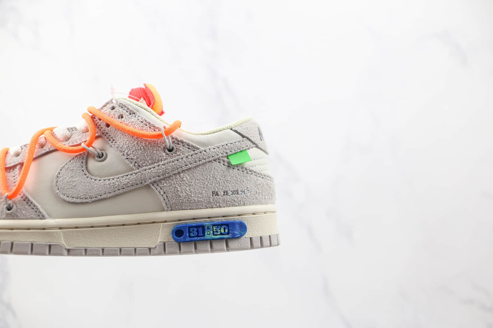 耐克Nike Dunk Low 50 x Off-White联名款纯原版本低帮DUNK麂皮灰白橙色板鞋原楦头纸板打造 货号:DJ0950-116
