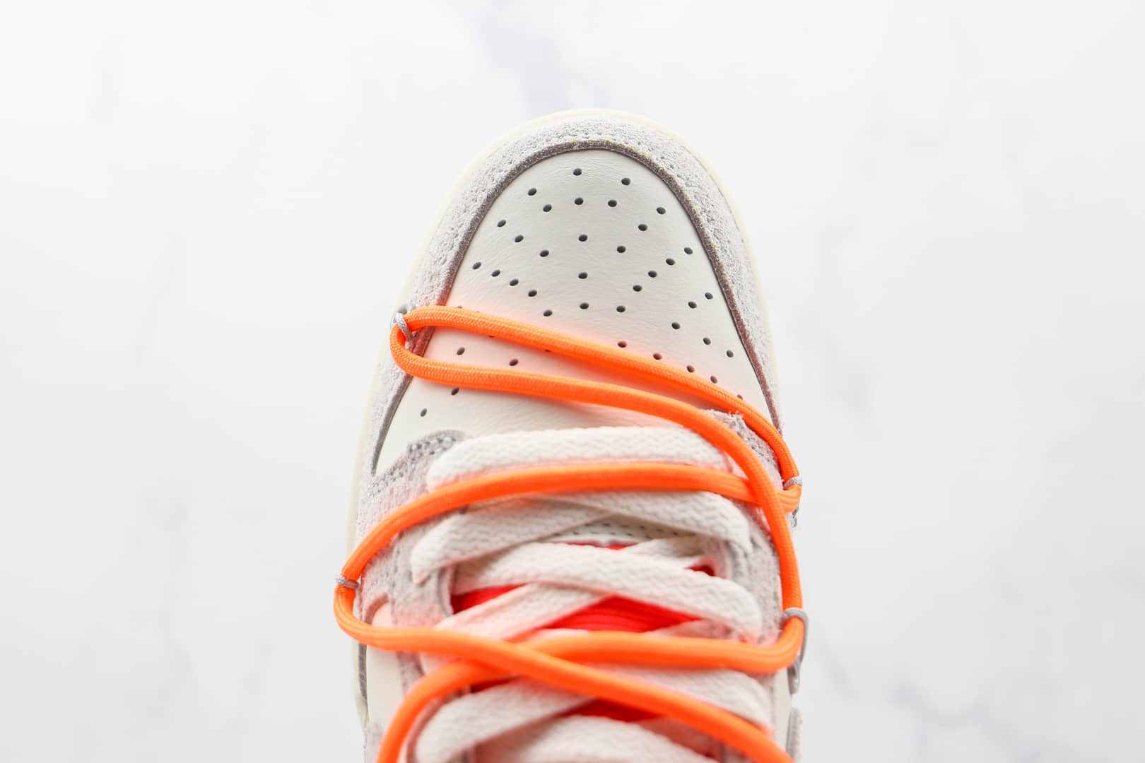 耐克Nike Dunk Low 50 x Off-White联名款纯原版本低帮DUNK麂皮灰白橙色板鞋原楦头纸板打造 货号:DJ0950-116