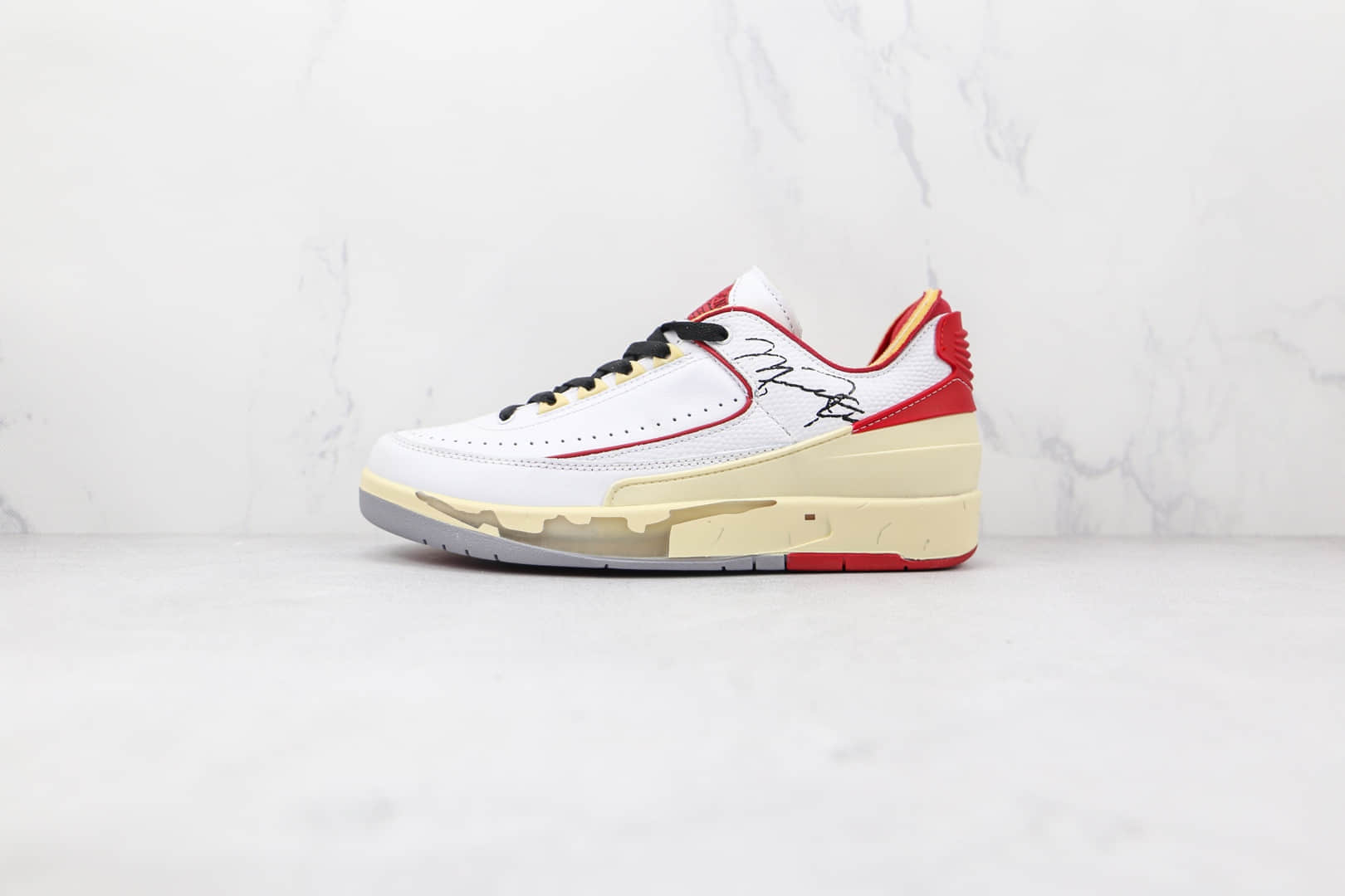 乔丹Air Jordan AJ2 Low SP x Off-White联名款纯原版本AJ2芝加哥白红色篮球鞋原楦头纸板打造 (ID:76128) - 图片1