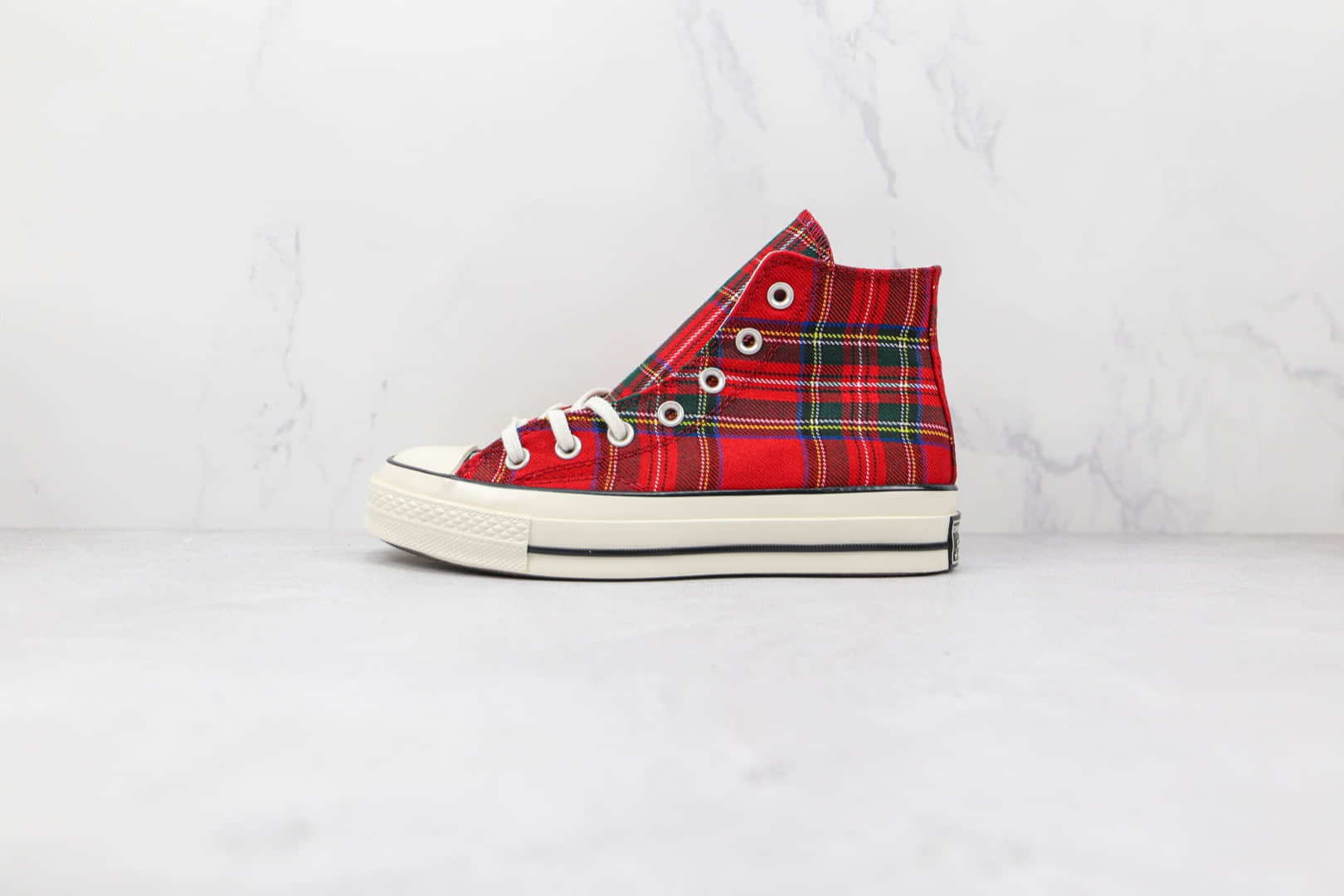 匡威Converse chuck 1970s公司级版本高帮圣诞节红色格子硫化帆布鞋原盒原标 (ID:76153) - 图片1