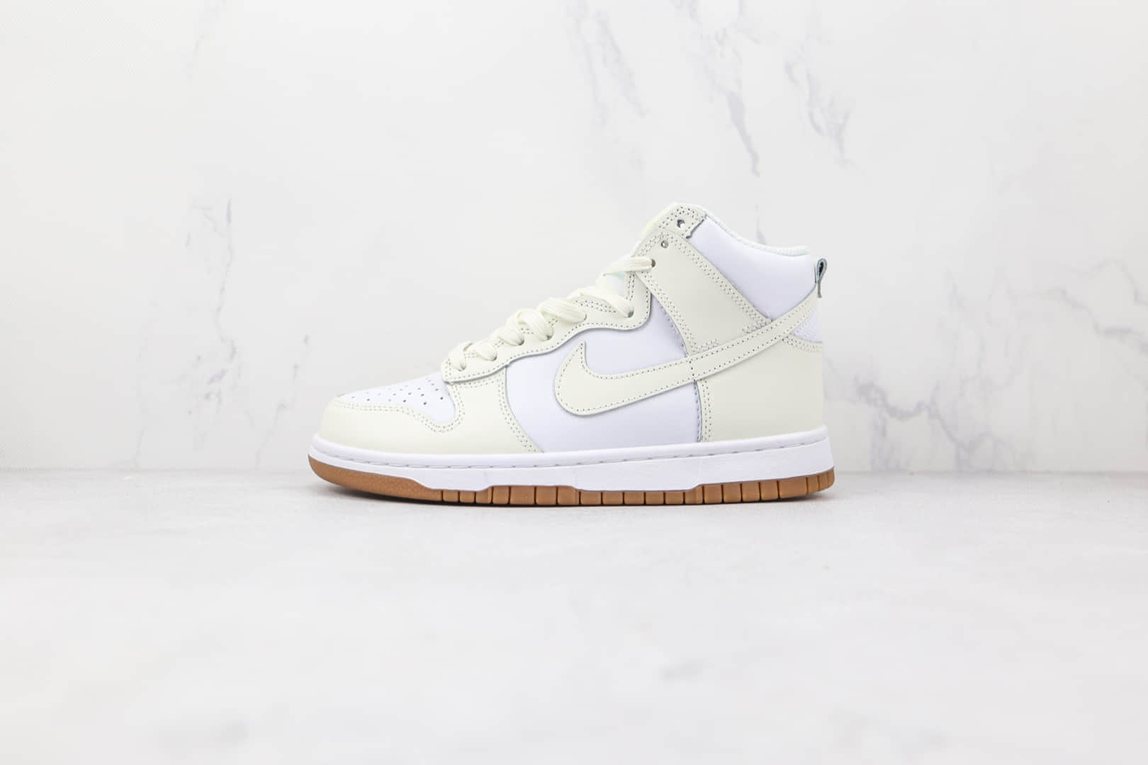 耐克Nike SB Dunk HiGH纯原版本高帮SB DUNK米白生胶底板鞋原楦头纸板打造 (ID:76208) - 图片1