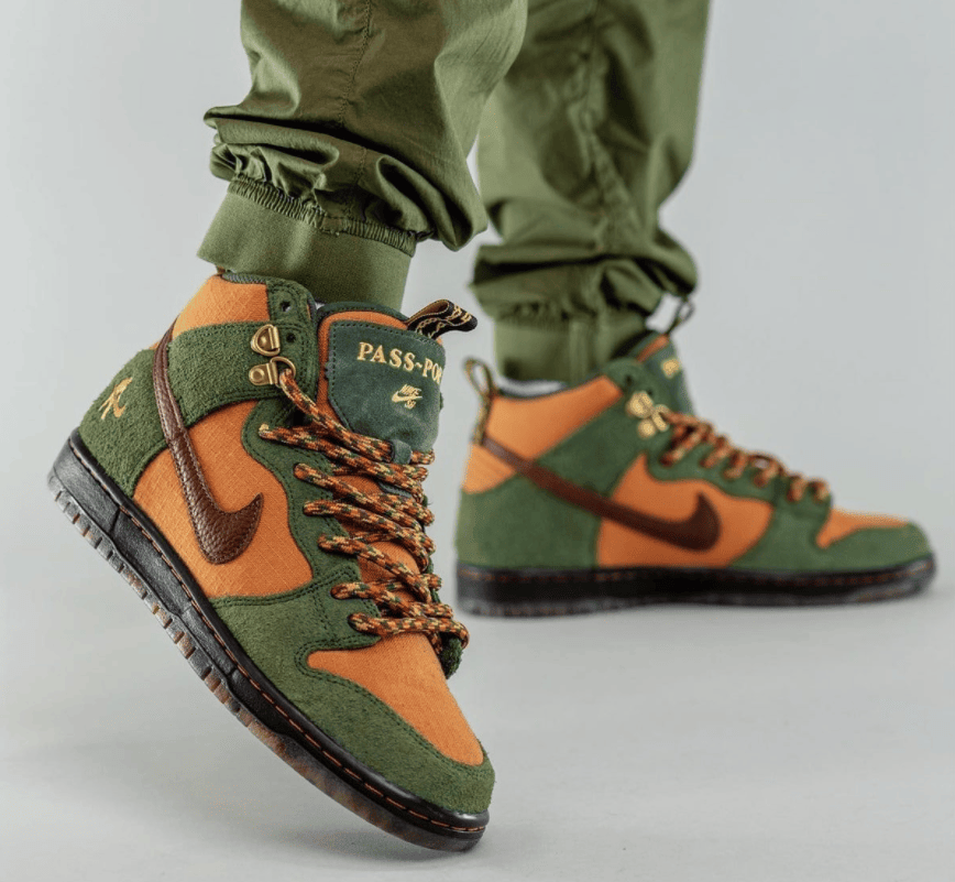户外登山靴造型!全新Pass~Port x Nike SB Dunk Hi实物曝光! 货号:DO6119-300