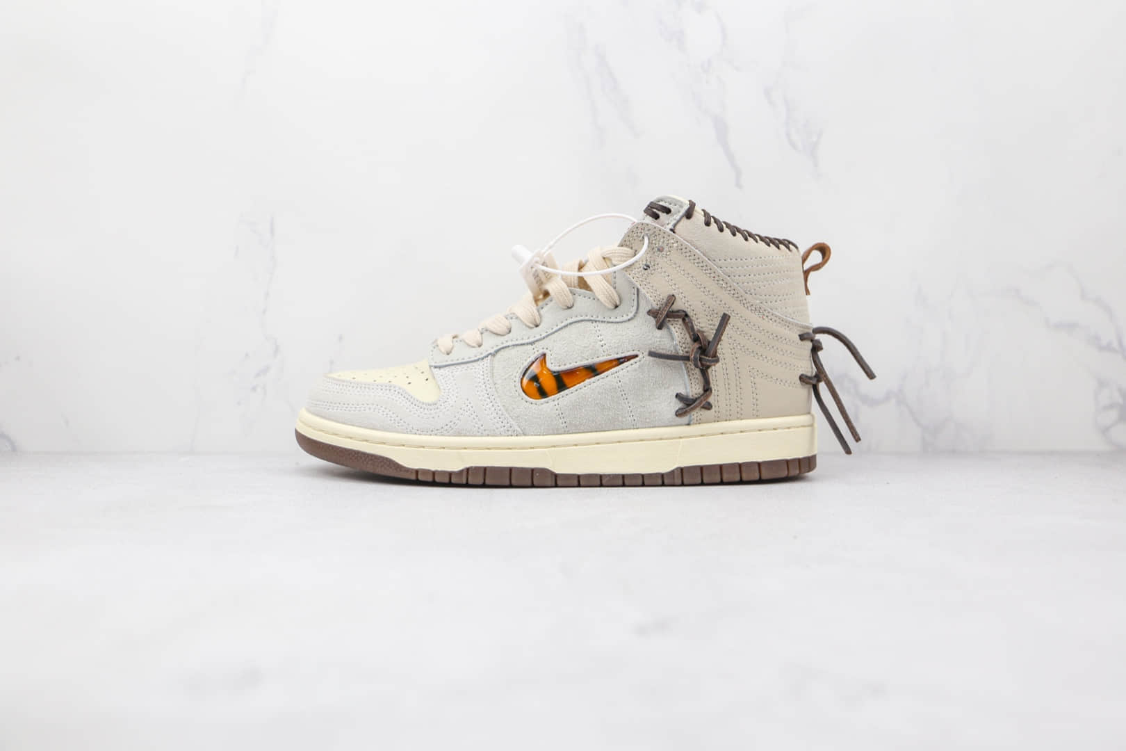 耐克Nike Dunk High x Bodega联名款纯原版本高帮DUNK缝线彩虹米色亲友限定板鞋原楦头纸板打造 (ID:76588) - 图片1