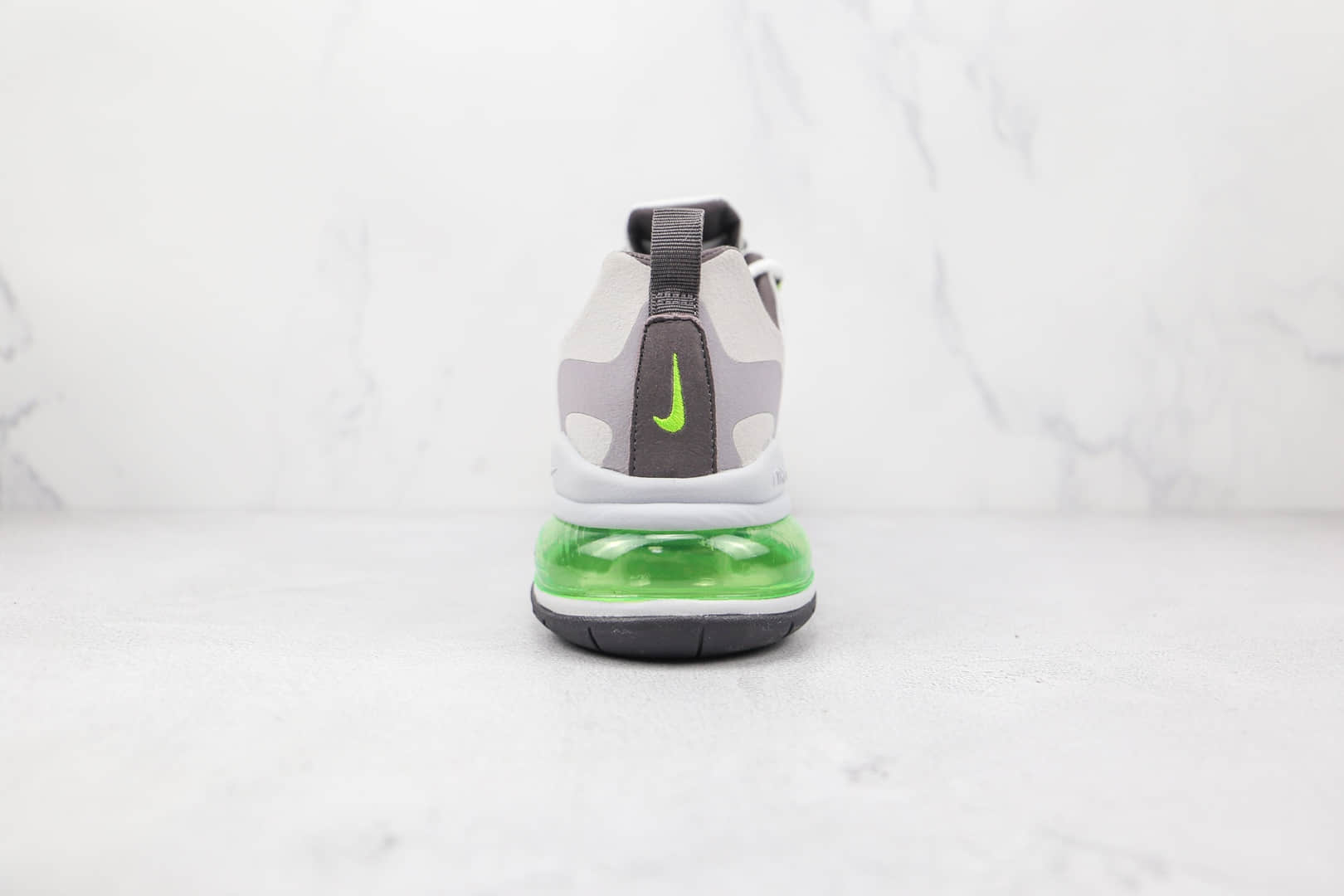 耐克Nike Air Max 270 React纯原版本白灰绿色Max270半掌气垫鞋原档案数据开发 货号:CI3866-100