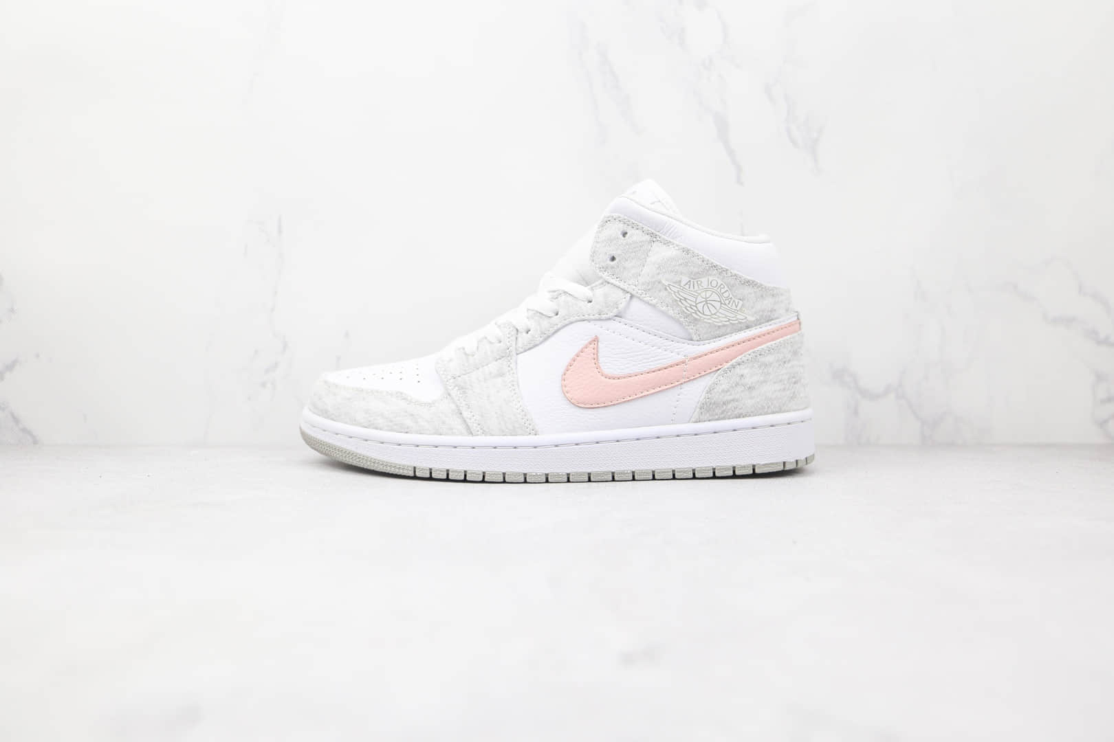 乔丹Air Jordan 1 Mid SE Light Iron Ore纯原版本中帮AJ1灰白粉色板鞋原档案数据开发 (ID:76847) - 图片1