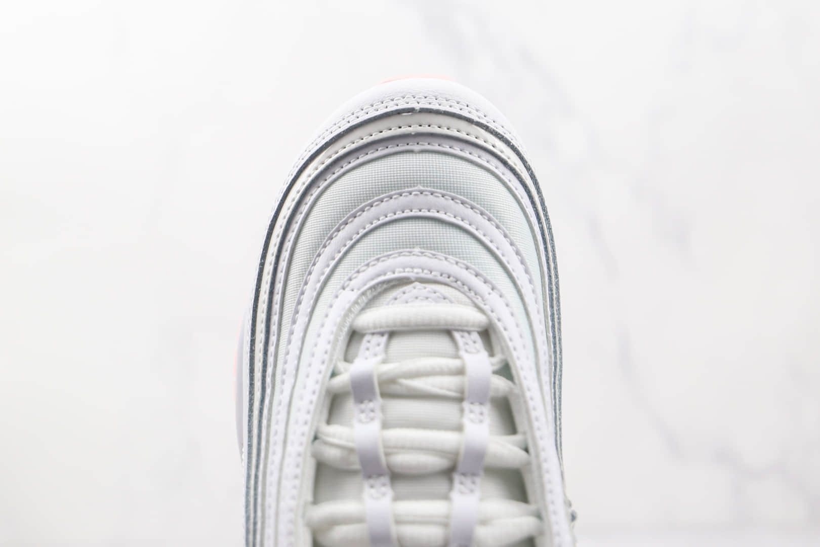 耐克Nike Air Max 97纯原版本白粉色子弹头Max97气垫鞋原鞋开模一比一 货号:DJ1498-100