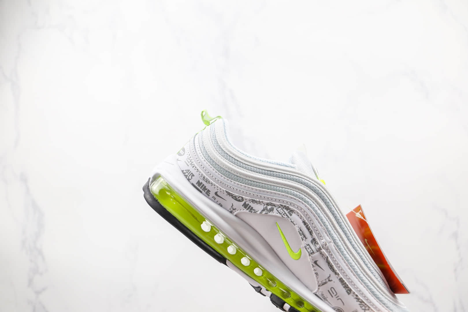 耐克Nike Air Max 97 Reflective Logo纯原版本白绿色印花字幕子弹头max97气垫鞋原档案数据开发 货号:DH0006-100