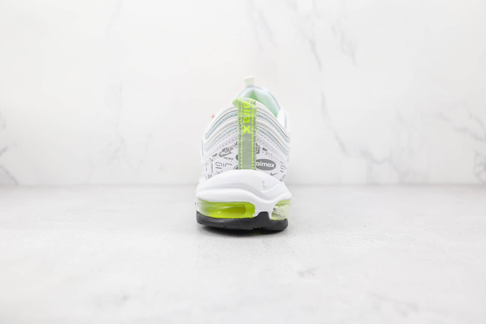 耐克Nike Air Max 97 Reflective Logo纯原版本白绿色印花字幕子弹头max97气垫鞋原档案数据开发 货号:DH0006-100