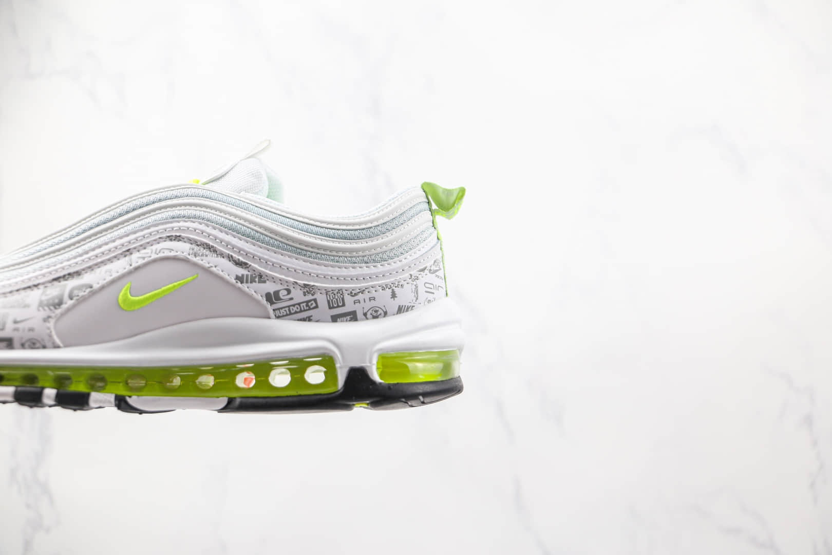耐克Nike Air Max 97 Reflective Logo纯原版本白绿色印花字幕子弹头max97气垫鞋原档案数据开发 货号:DH0006-100