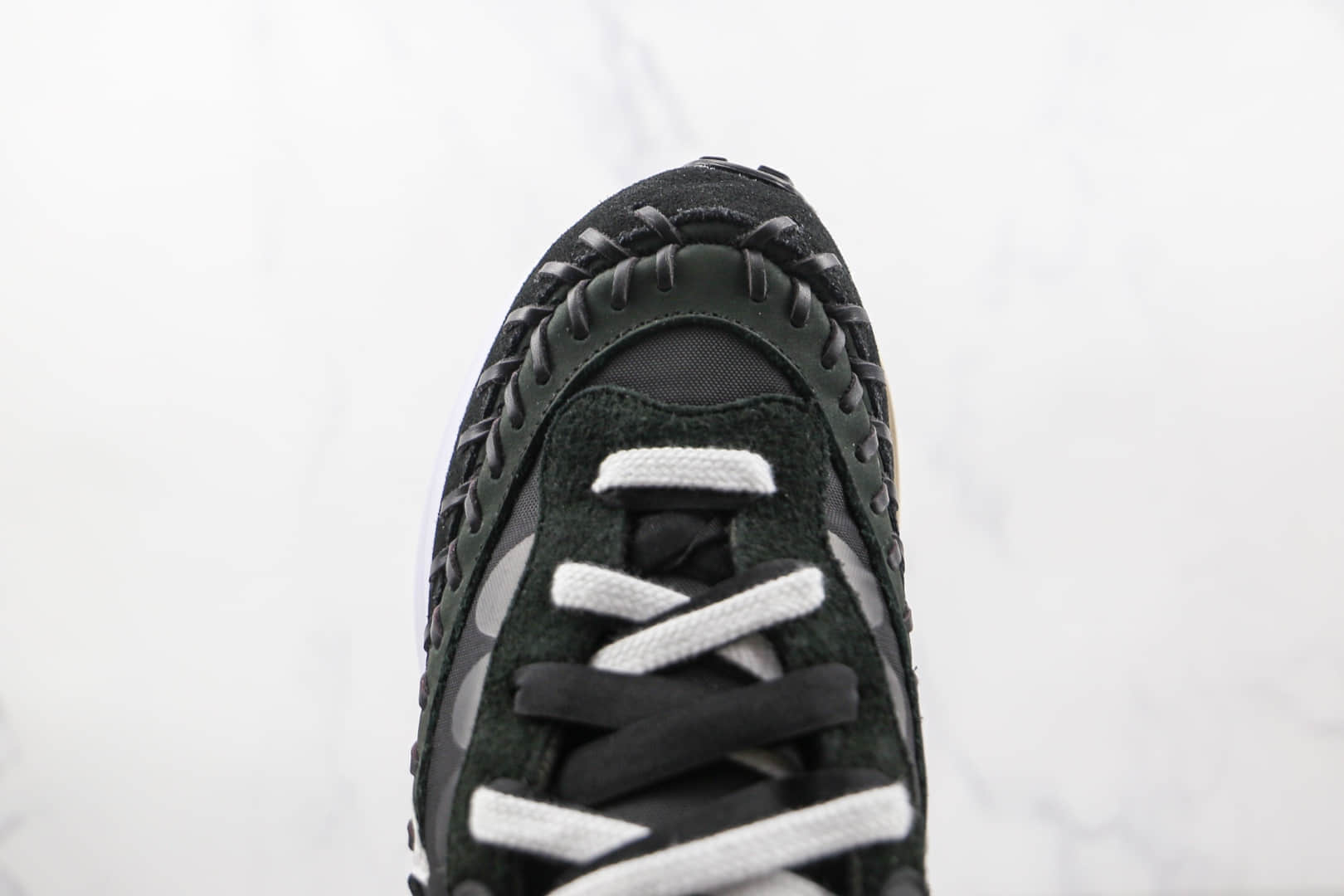 耐克Nike VaporWaffle Black WSD x sacai x Jean Paul Gaultier纯原版本三方联名款中帮黑白色缝合老爹鞋原档案数据开发 货号：DH9186-001