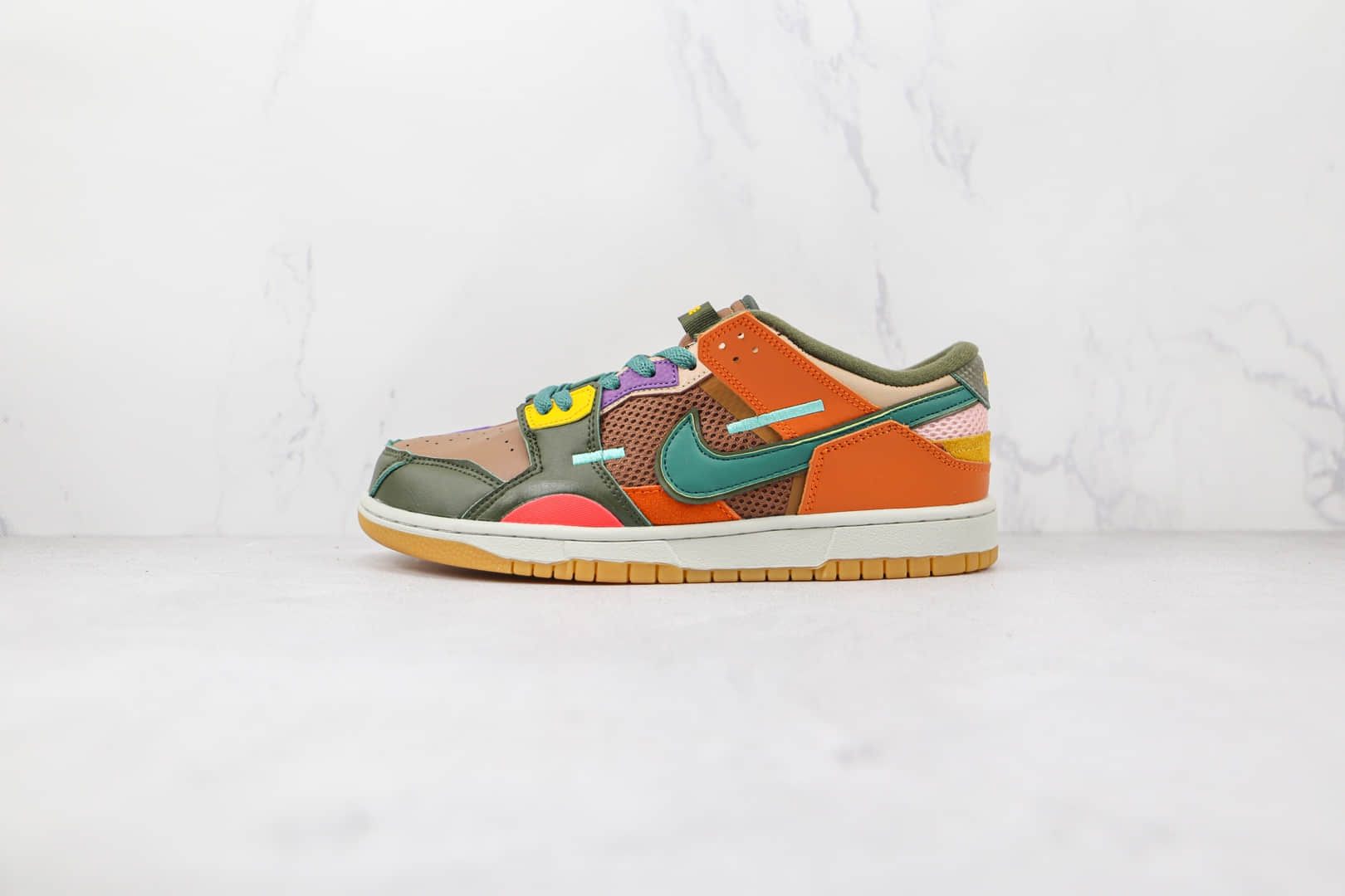 耐克Nike Dunk Low纯原版本低帮DUNK棕绿色缝合怪彩色拼接板鞋内置气垫 货号:DB0500-200